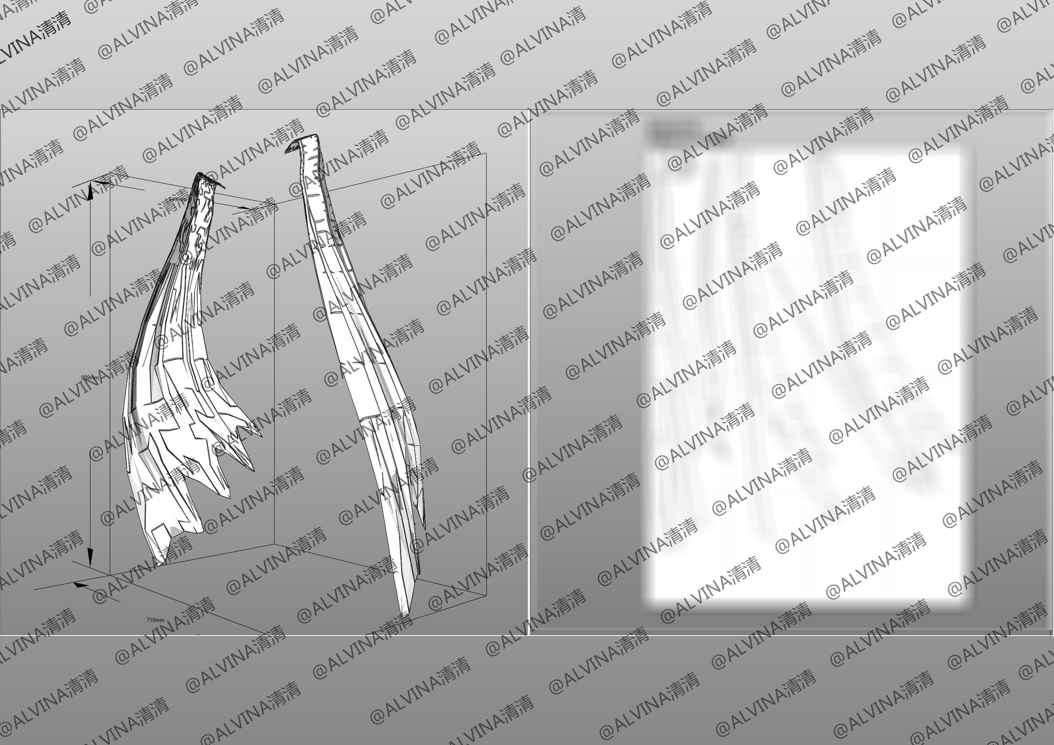 Overlord Albedo Armored - DIY Cosplay Pepakura Foam Template Low-poly 3D model_30