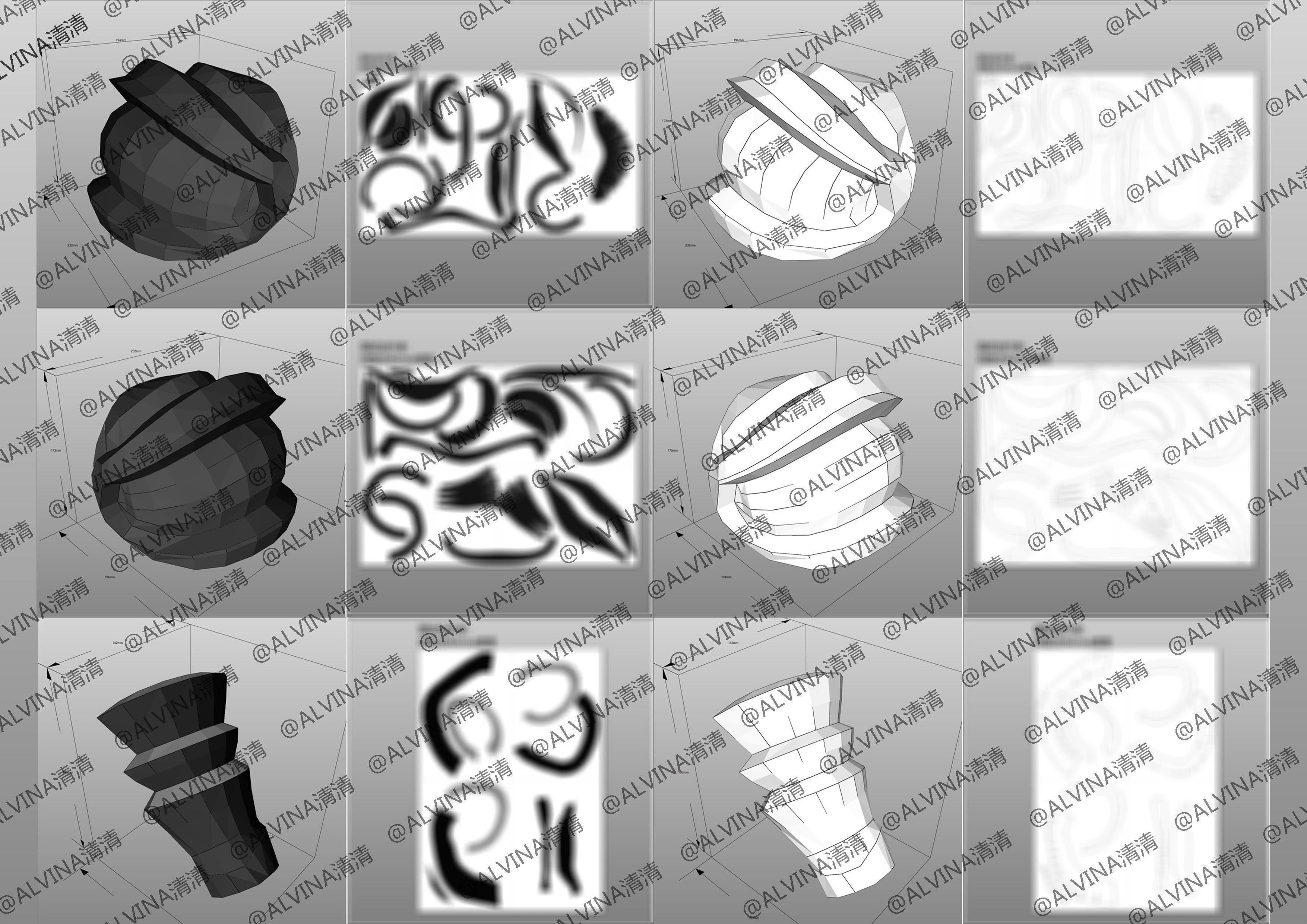 Overlord Albedo Armored - DIY Cosplay Pepakura Foam Template Low-poly 3D model_5