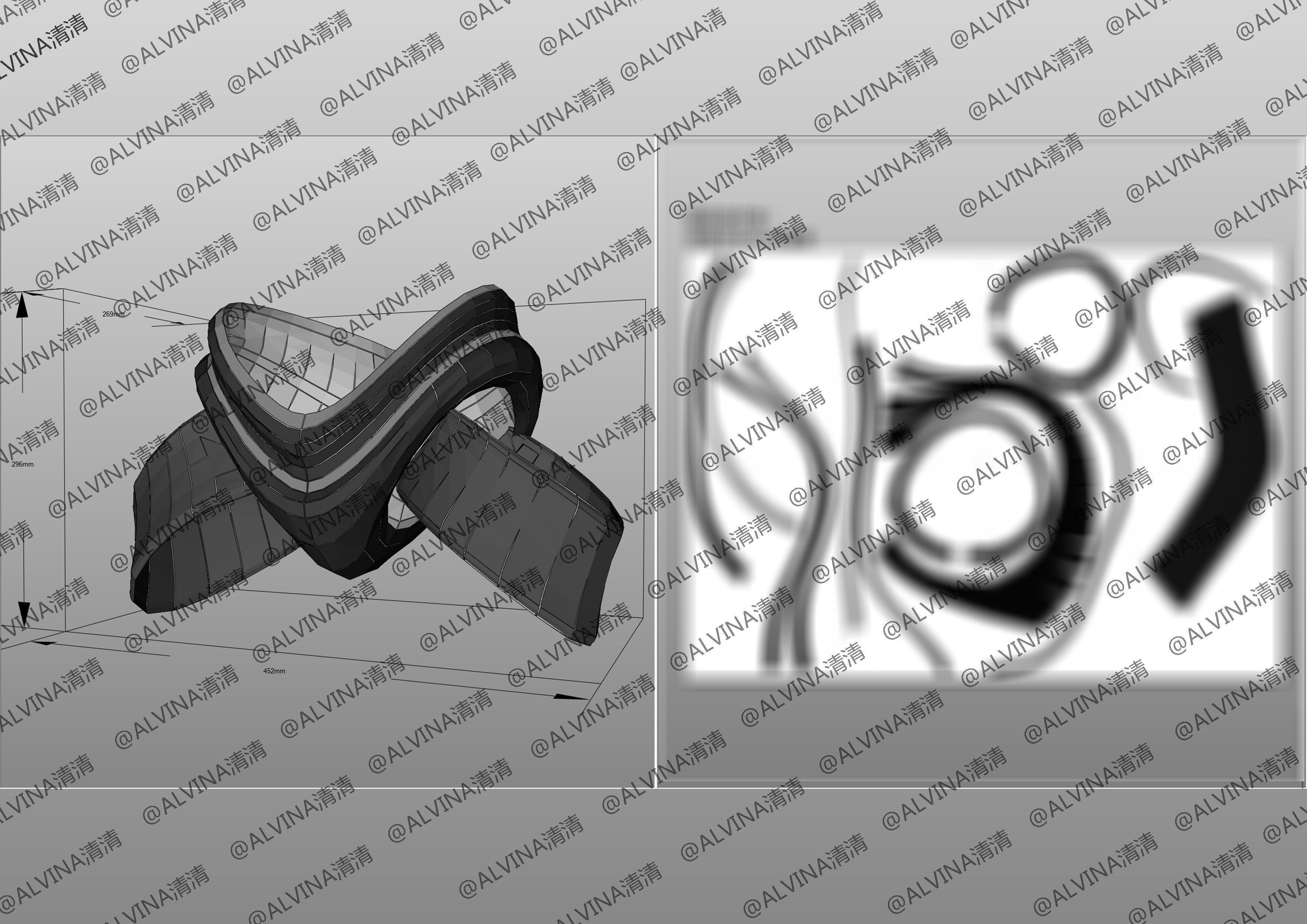 Overlord Albedo Armored - DIY Cosplay Pepakura Foam Template Low-poly 3D model_25