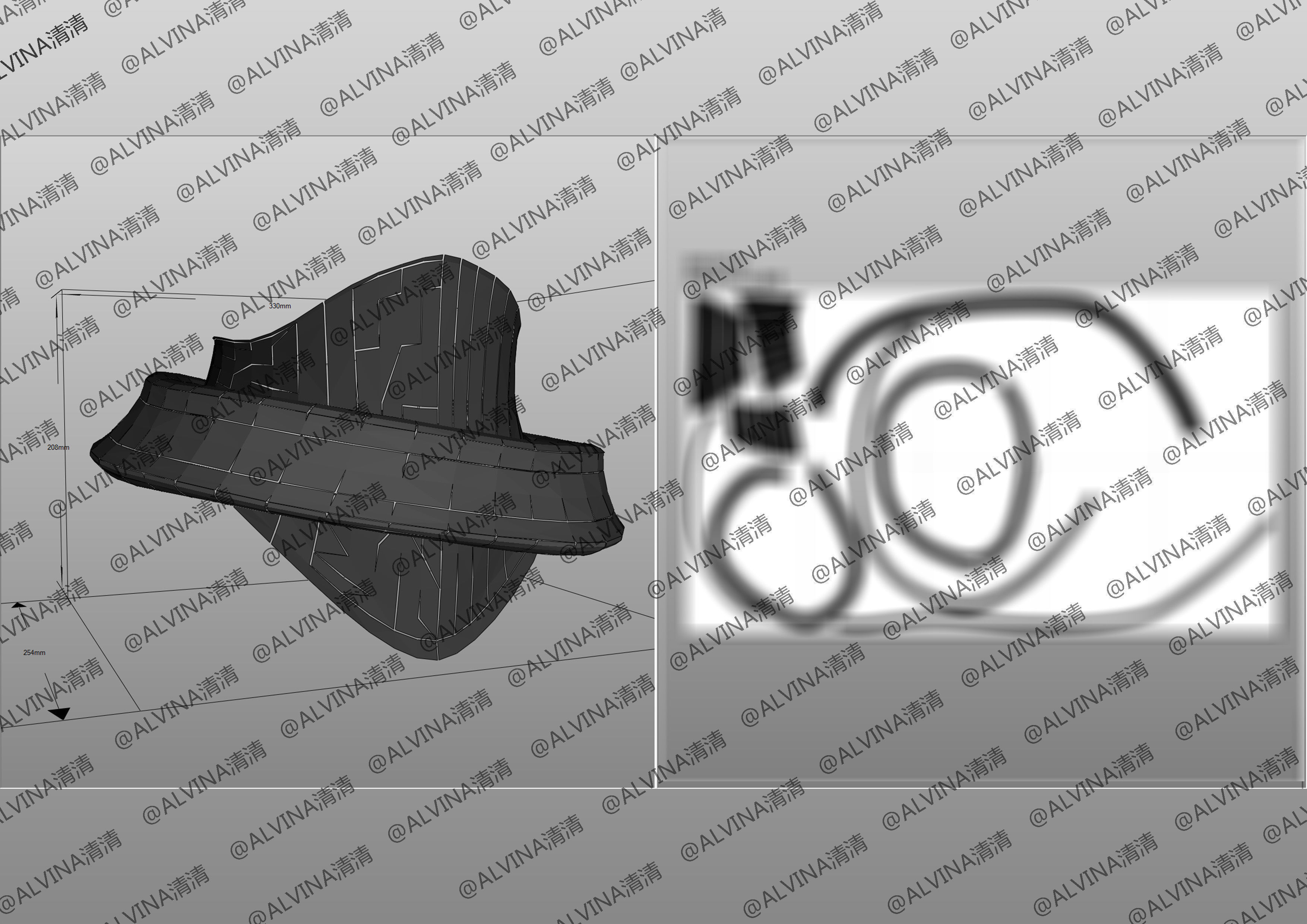 Overlord Albedo Armored - DIY Cosplay Pepakura Foam Template Low-poly 3D model_23