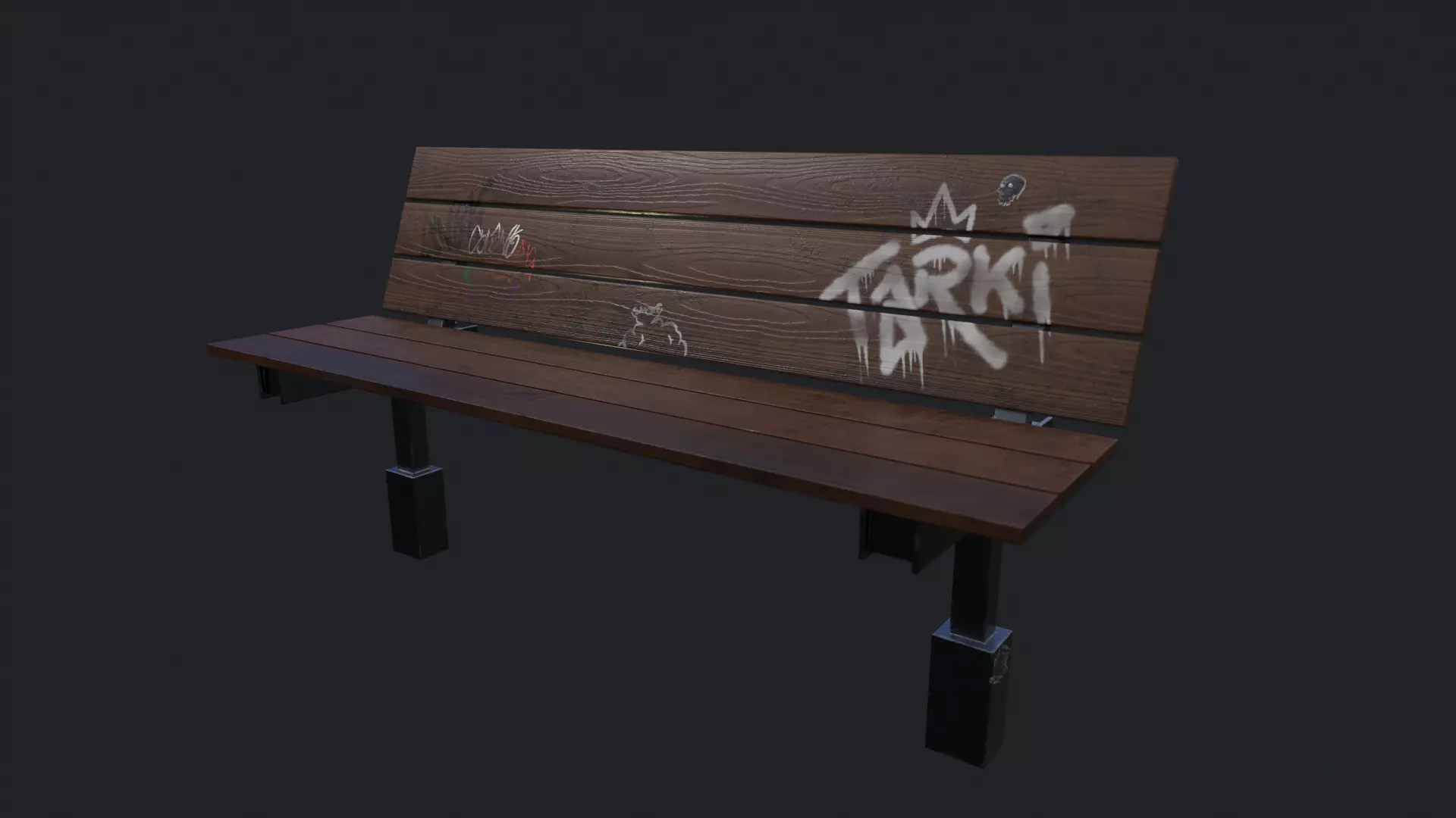 Street Bench v5 Low Poly Street Asset Low-poly 3D model