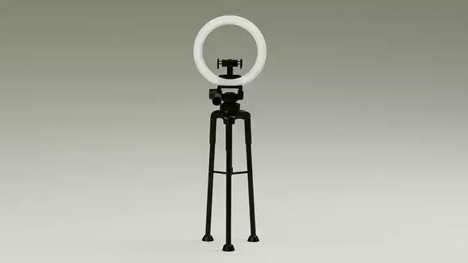 Tripod with Ring Light 3D model Tripod with Ring Light 3D model