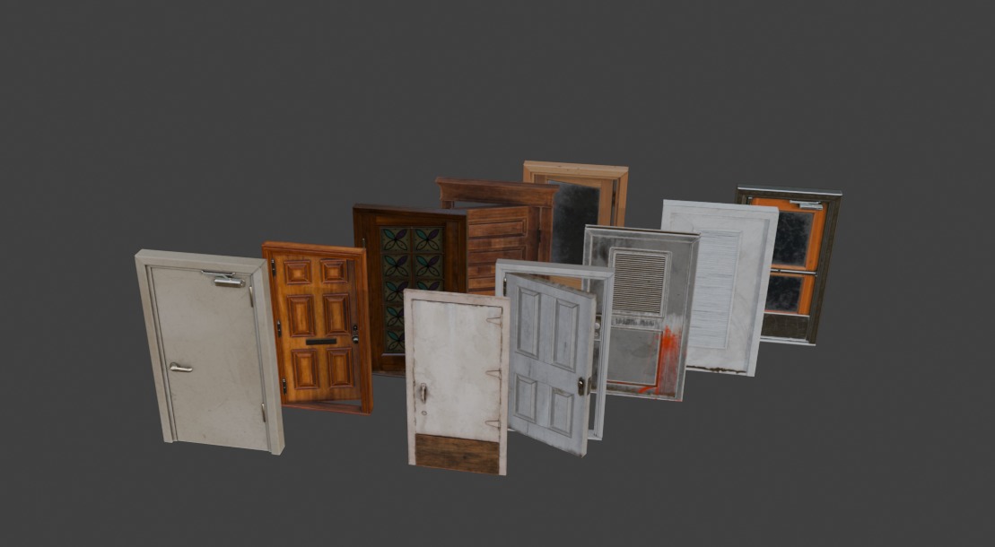 Doors asset pack 3D model_1