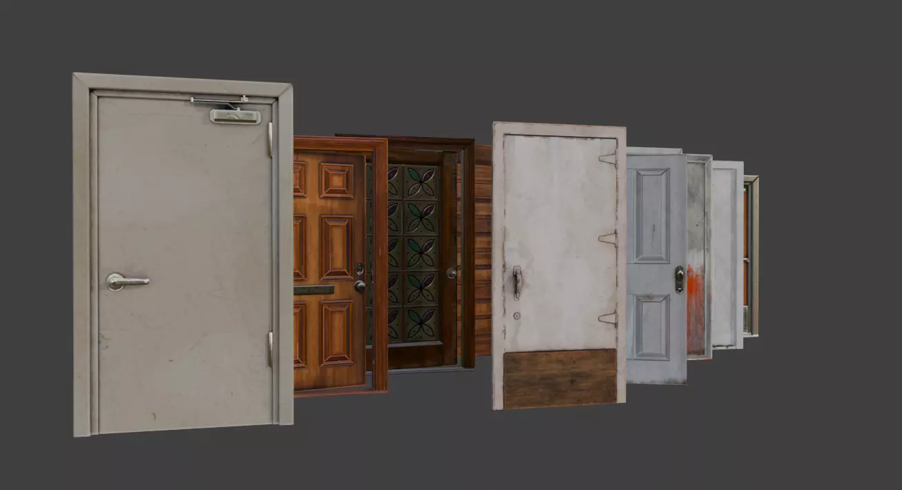 Doors asset pack 3D model_0
