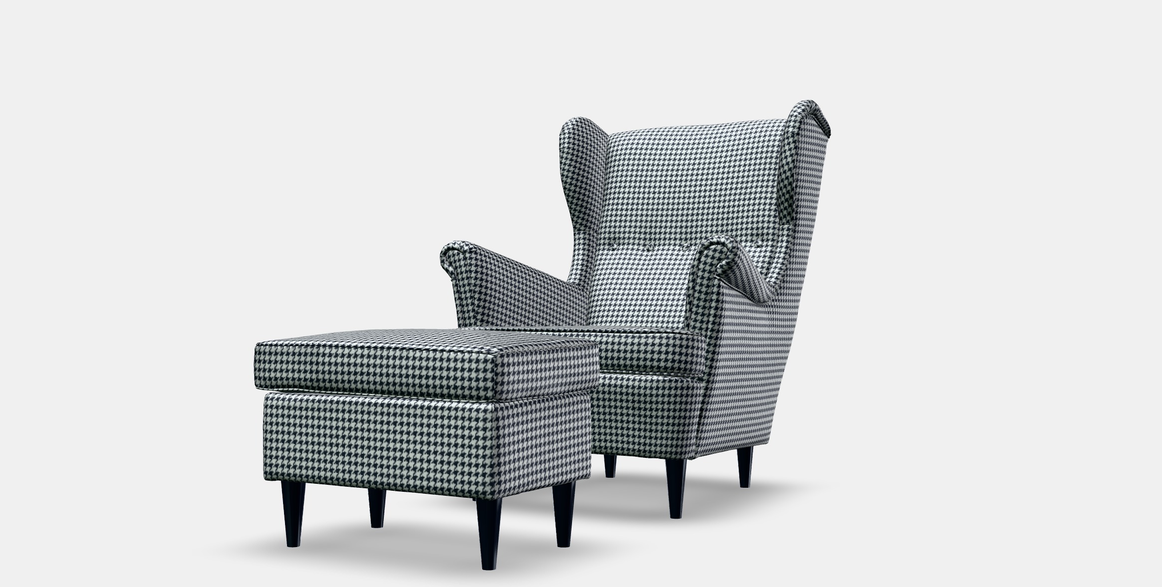STRANDMON Armchair and footstool 2 Low-poly 3D model_12