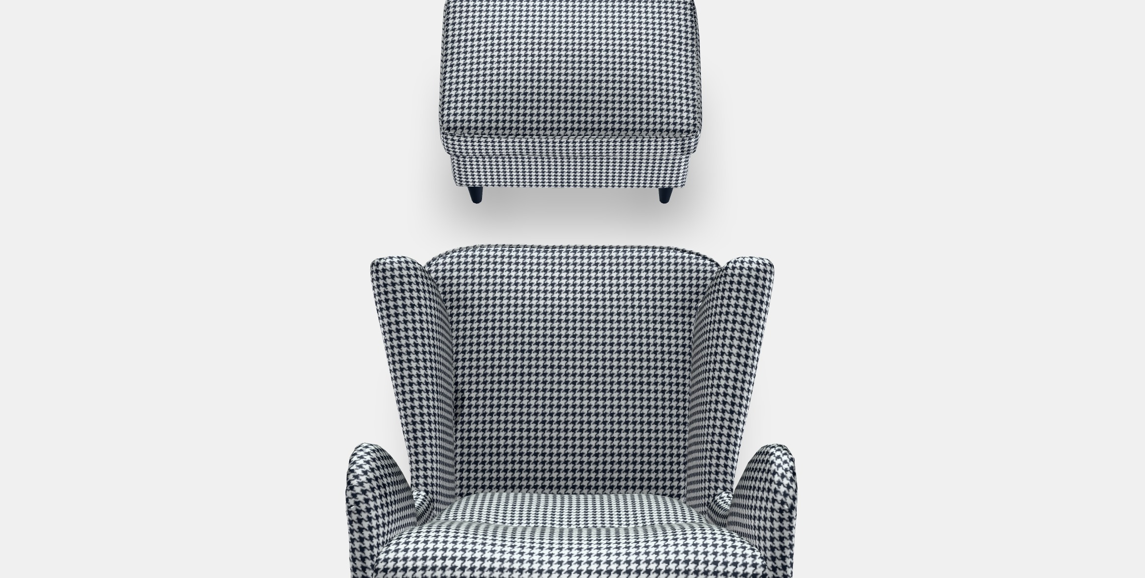 STRANDMON Armchair and footstool 2 Low-poly 3D model_3