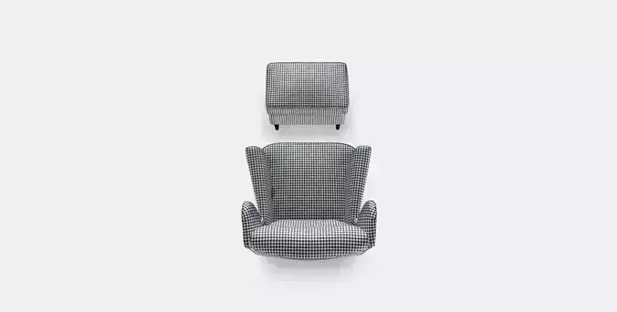 STRANDMON Armchair and footstool 2