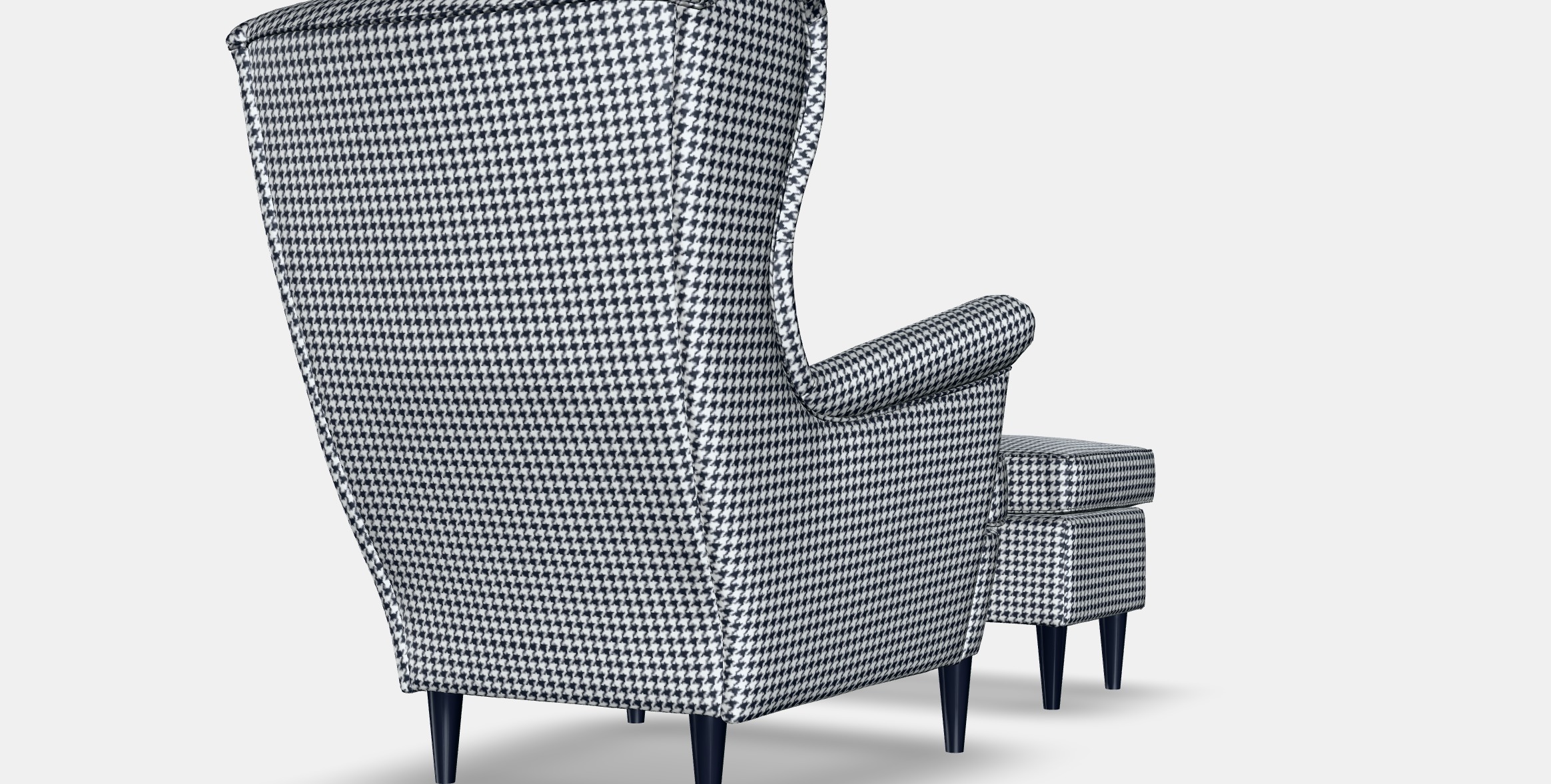 STRANDMON Armchair and footstool 2 Low-poly 3D model_7