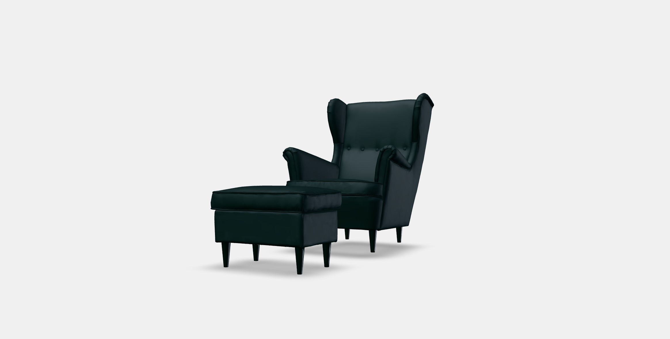 STRANDMON Armchair and footstool 3 Low-poly 3D model_12