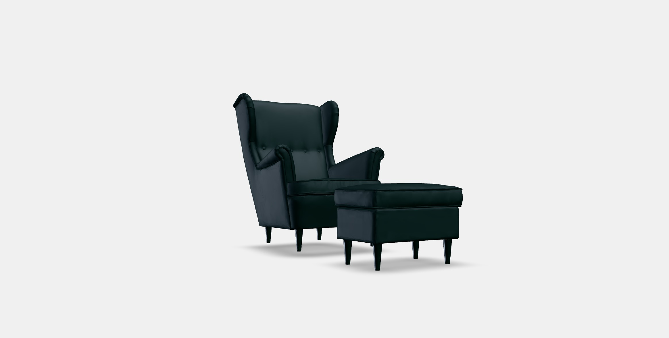 STRANDMON Armchair and footstool 3 Low-poly 3D model_3
