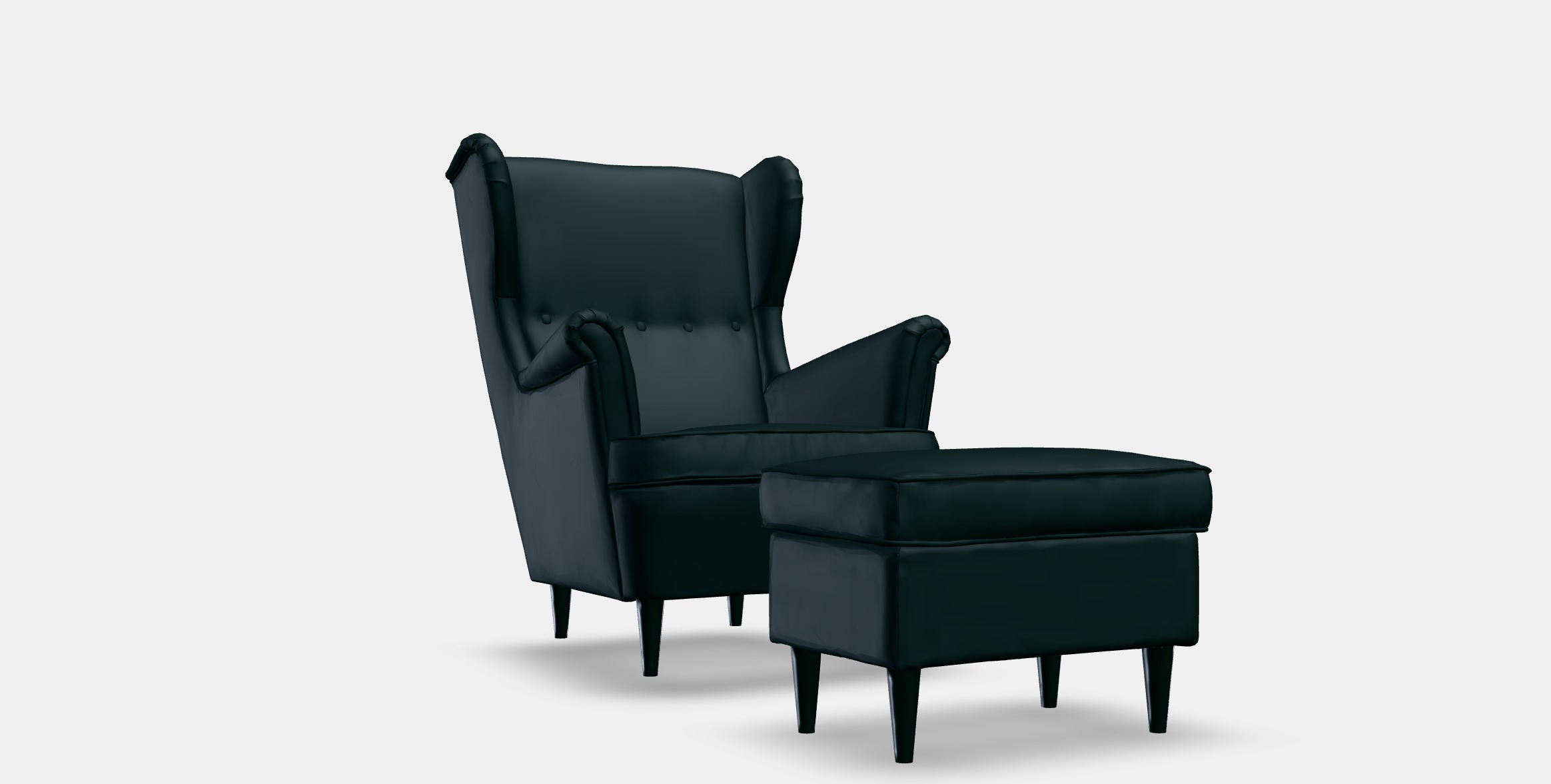 STRANDMON Armchair and footstool 3 Low-poly 3D model_9