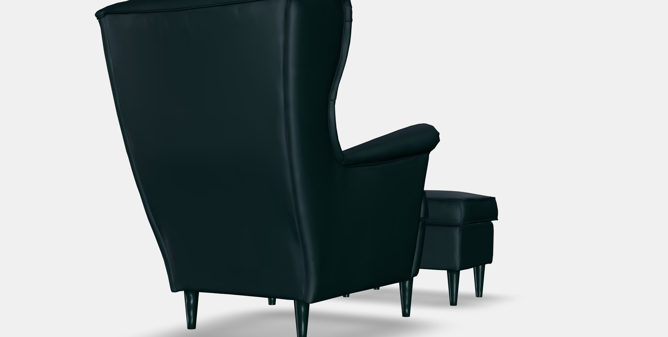 STRANDMON Armchair and footstool 3 Low-poly 3D model_6