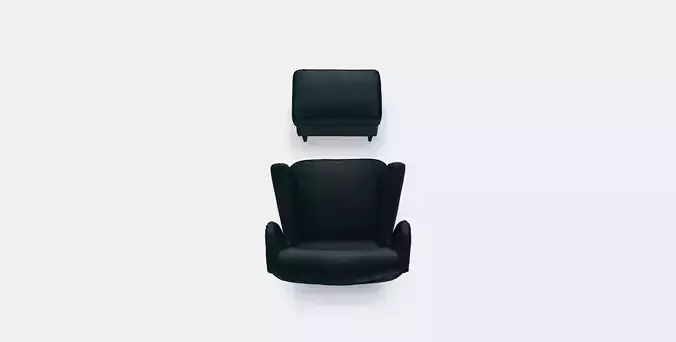 STRANDMON Armchair and footstool 3 Low-poly 3D model