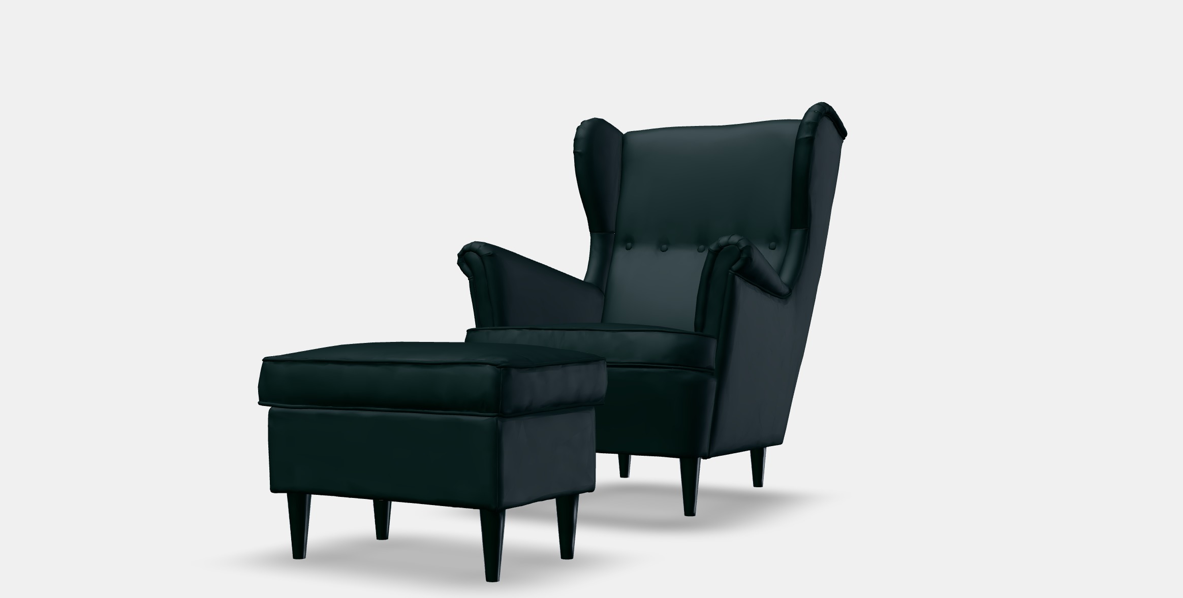 STRANDMON Armchair and footstool 3 Low-poly 3D model_13