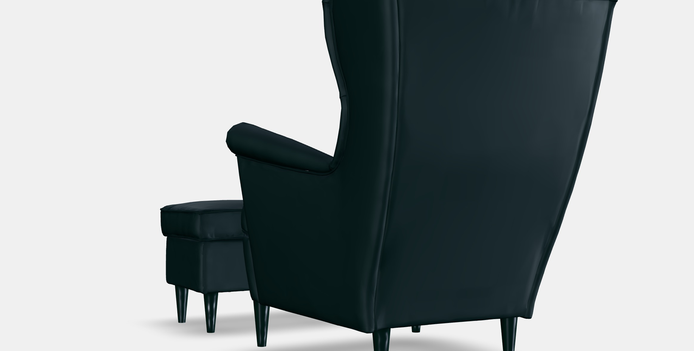 STRANDMON Armchair and footstool 3 Low-poly 3D model_2