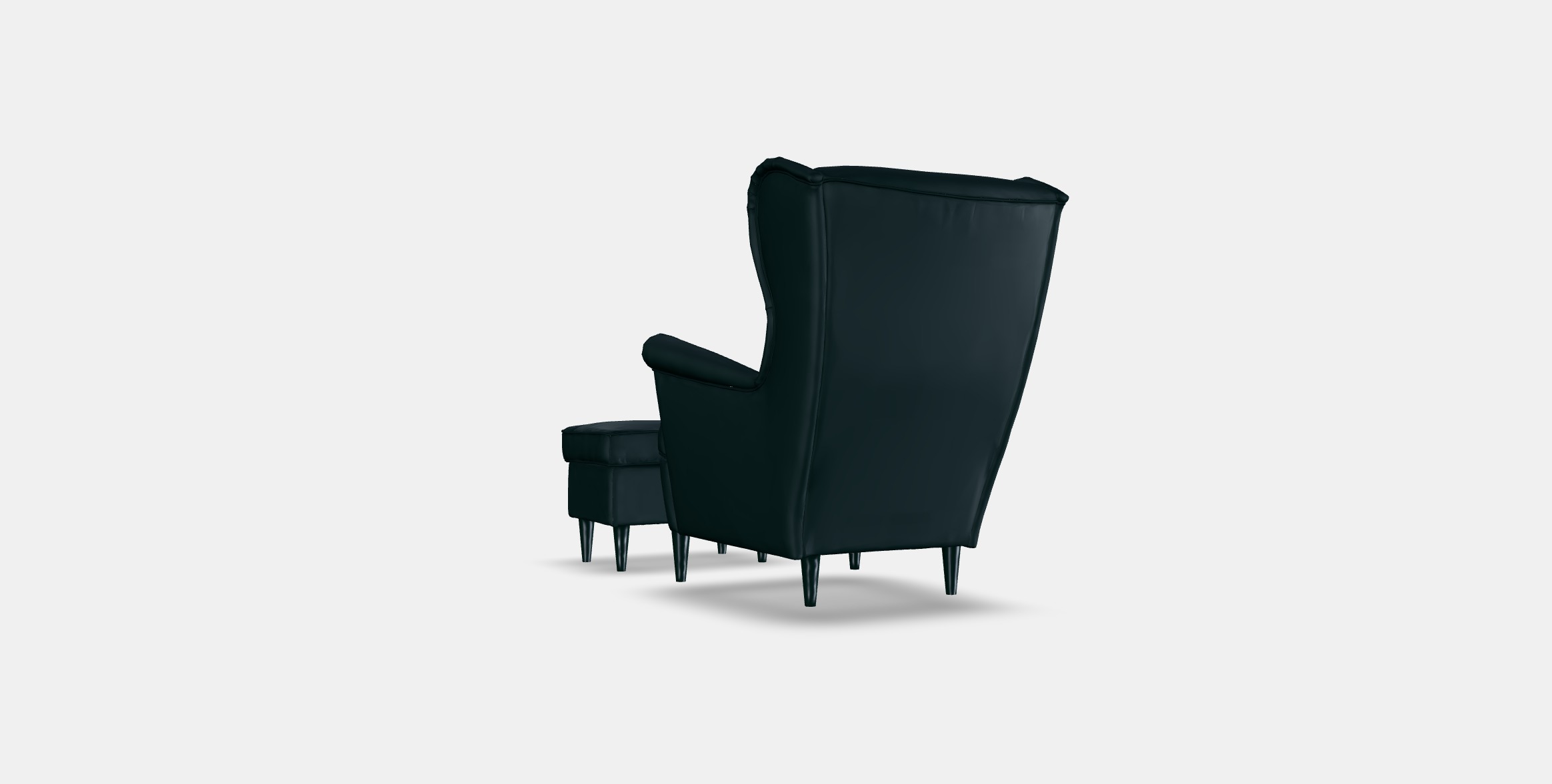 STRANDMON Armchair and footstool 3 Low-poly 3D model_16