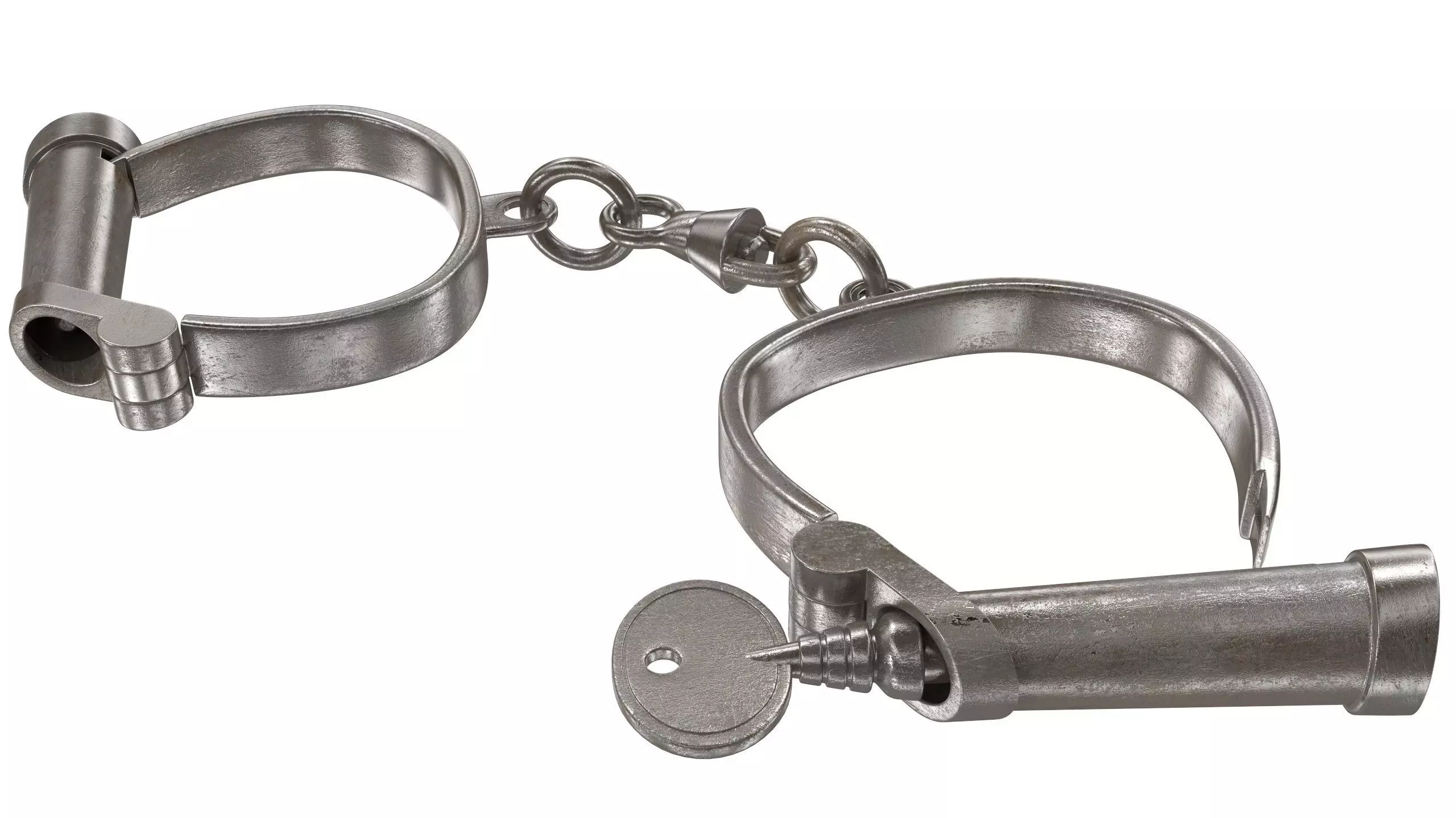 Vintage Steel Police Handcuffs 3D model