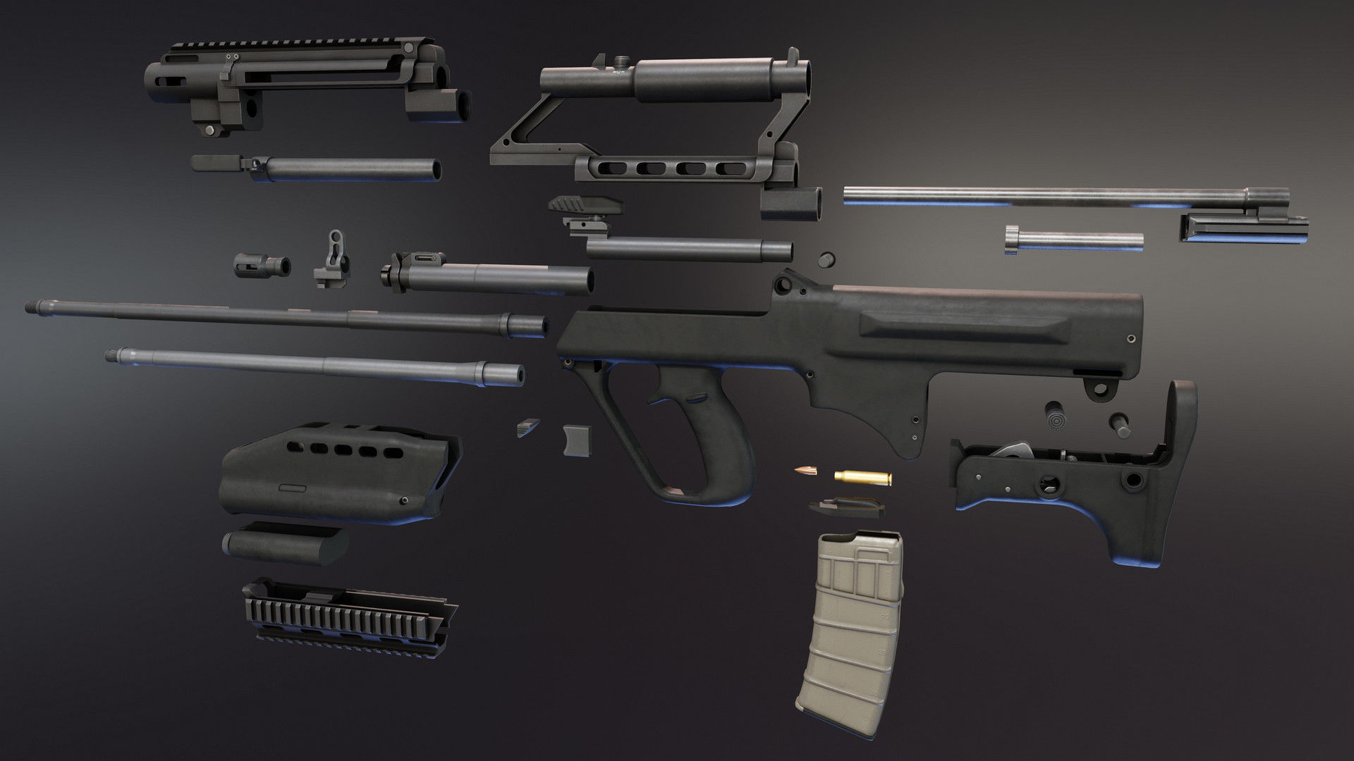 SAR 21 Rifle Low-poly 3D model_11