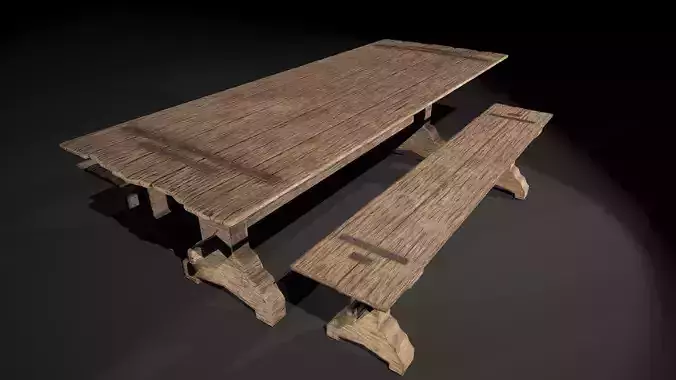 Medieval Tavern Bench