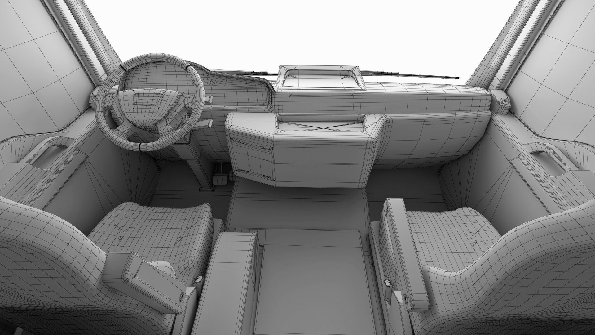 Truck 4X2 with Tipper Trailer 3D model_22