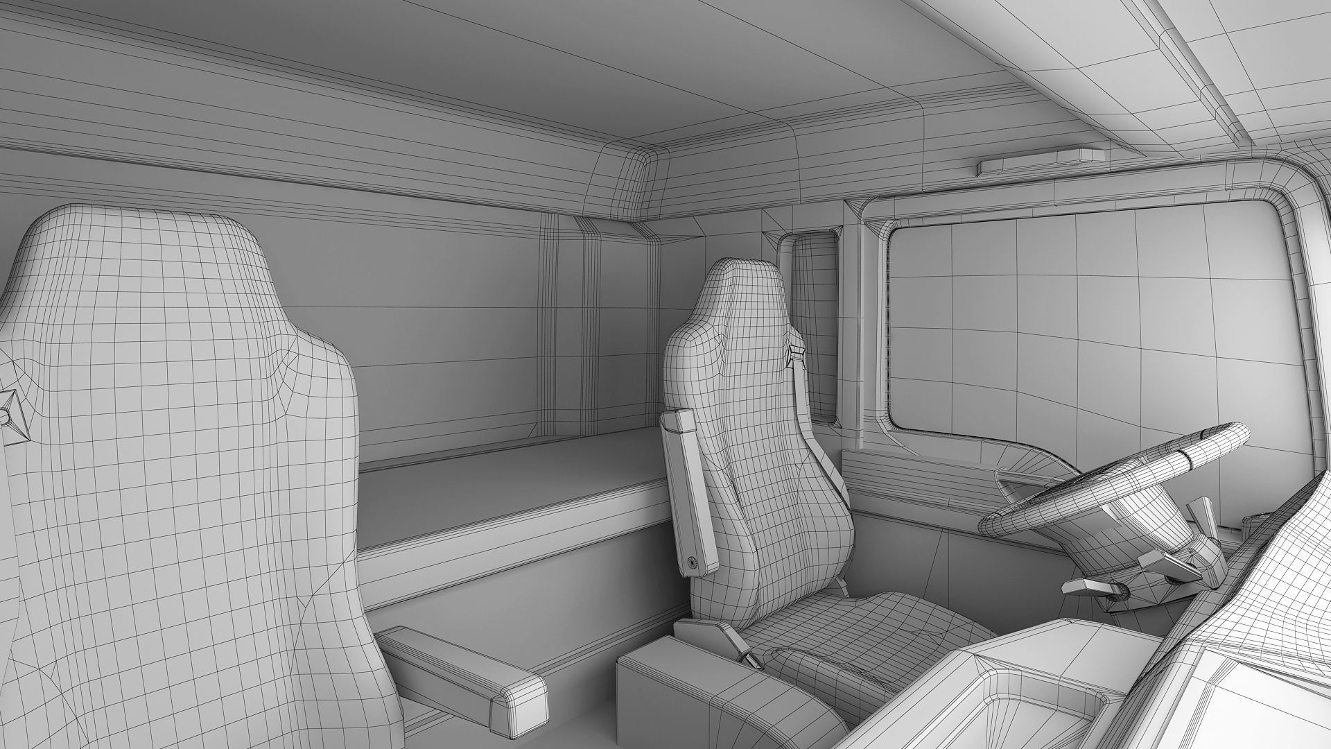 Truck 4X2 with Tipper Trailer 3D model_23