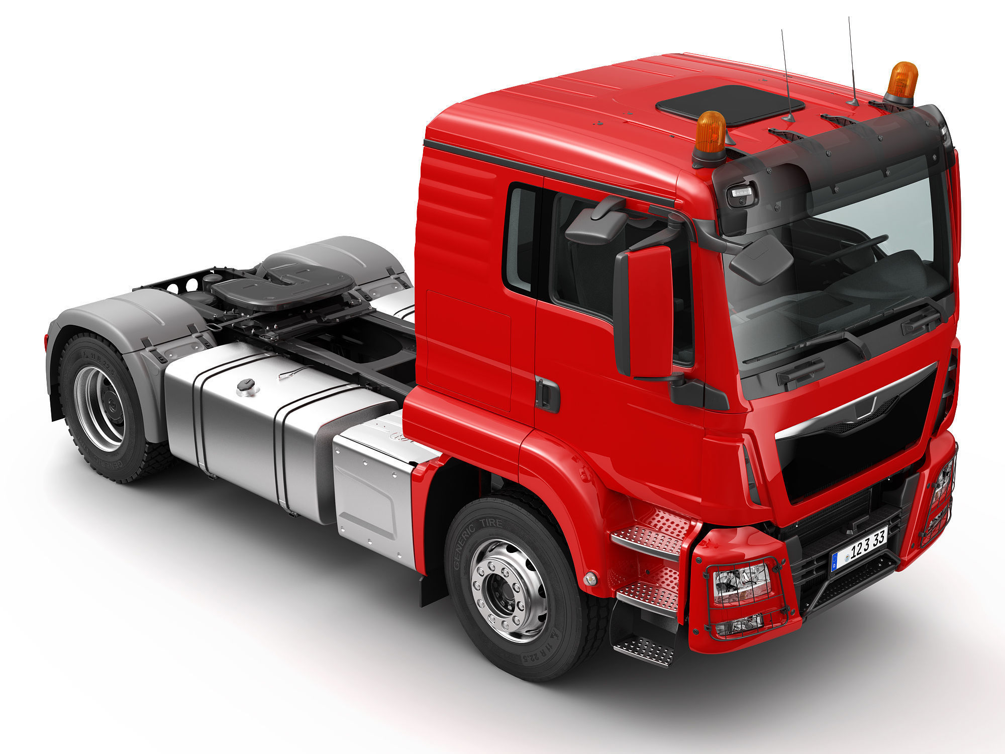 Truck 4X2 with Tipper Trailer 3D model_10
