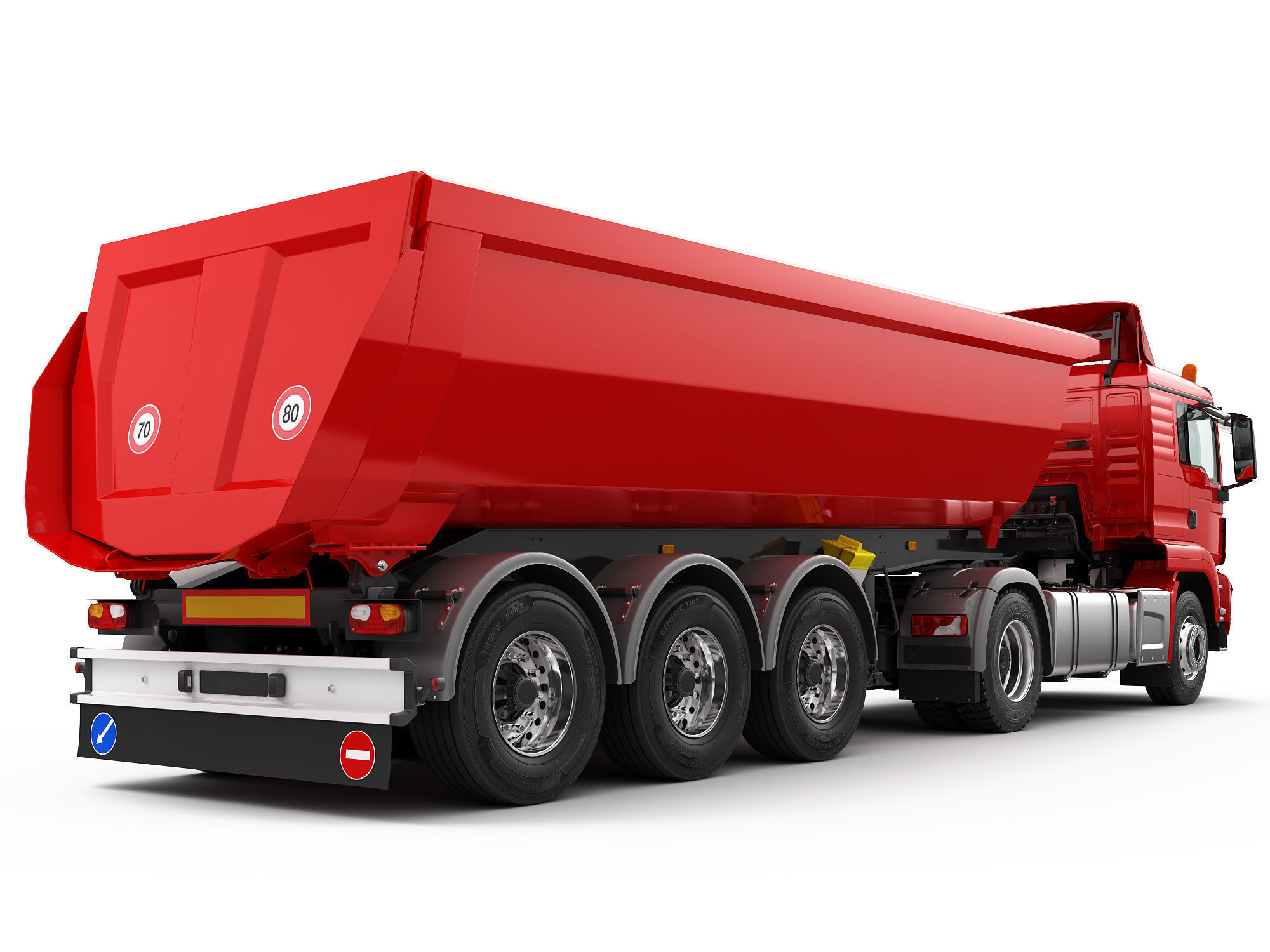 Truck 4X2 with Tipper Trailer 3D model_6