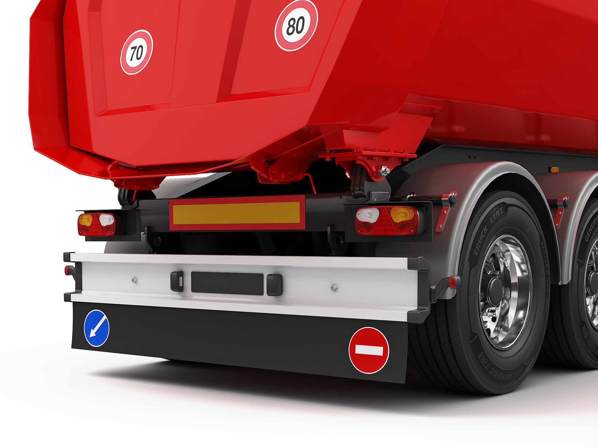Truck 4X2 with Tipper Trailer 3D model_9
