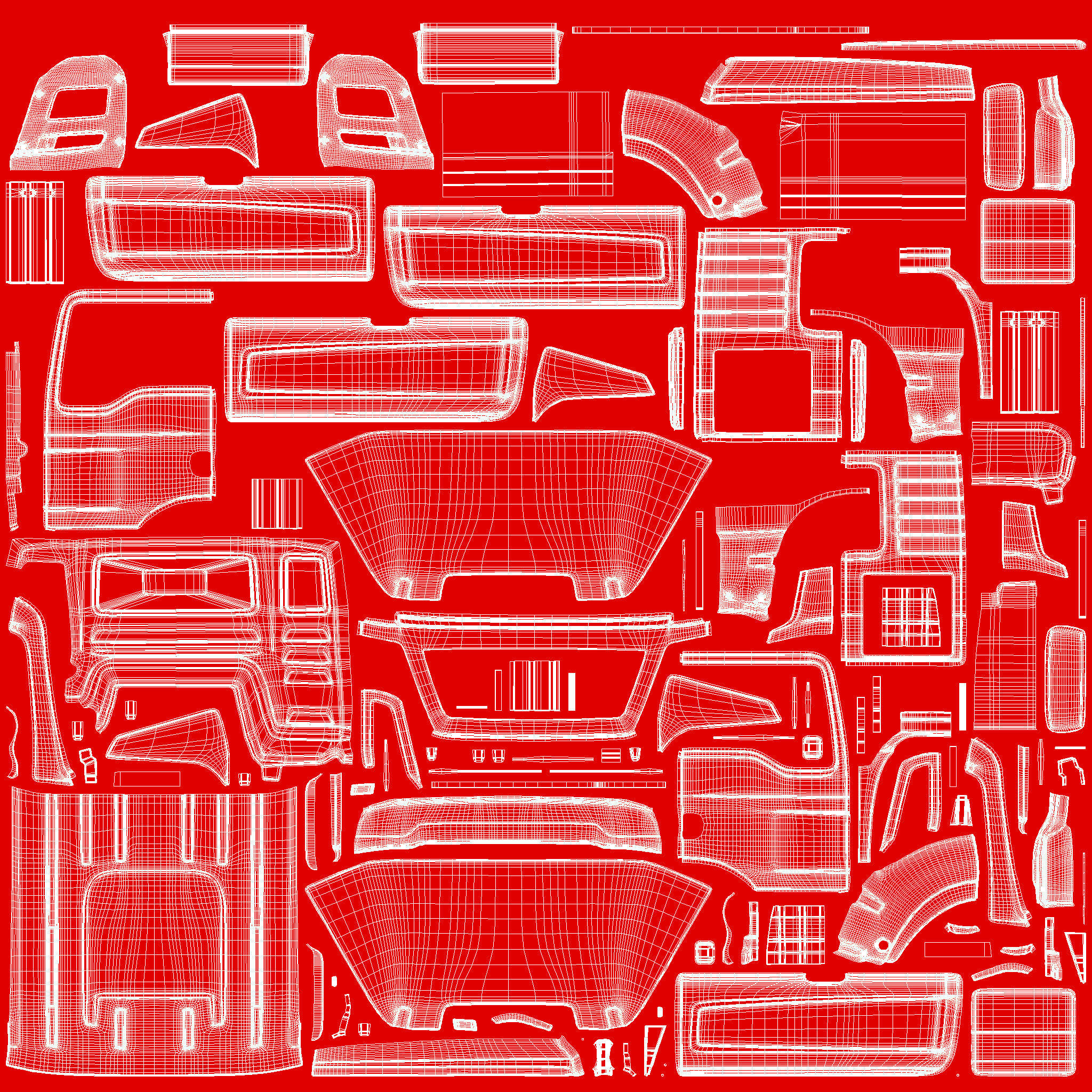 Truck 4X2 with Tipper Trailer 3D model_12