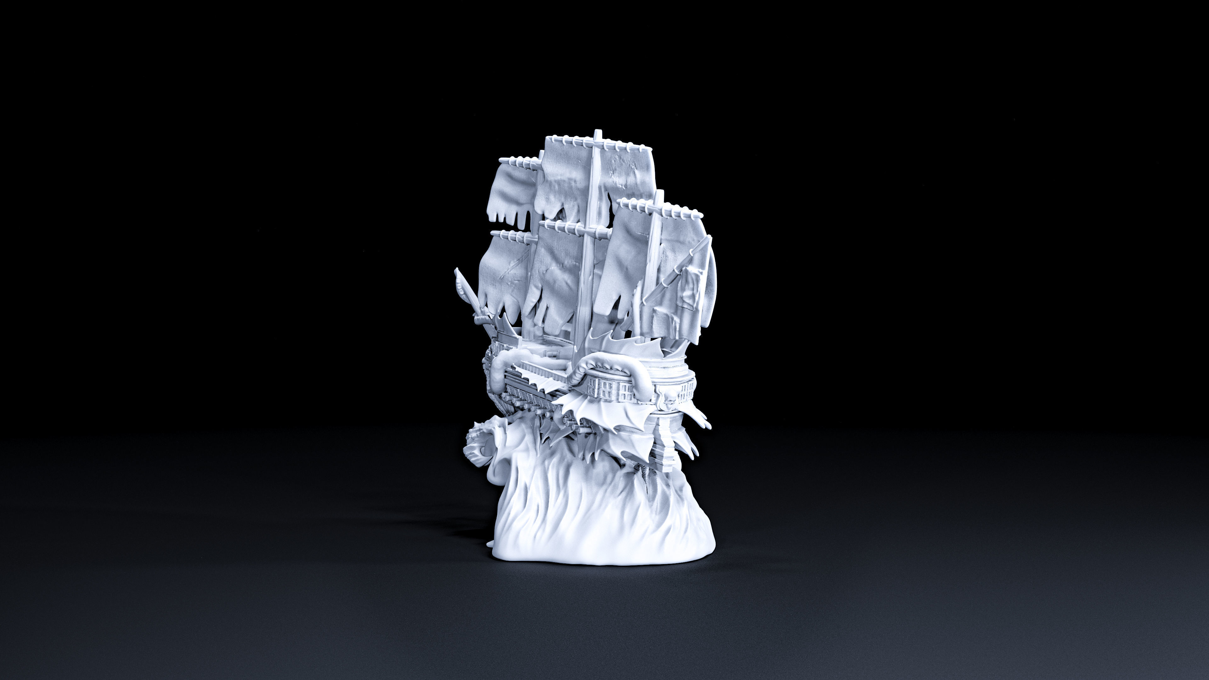 mini returned pirate ship gk new 3D print model_3