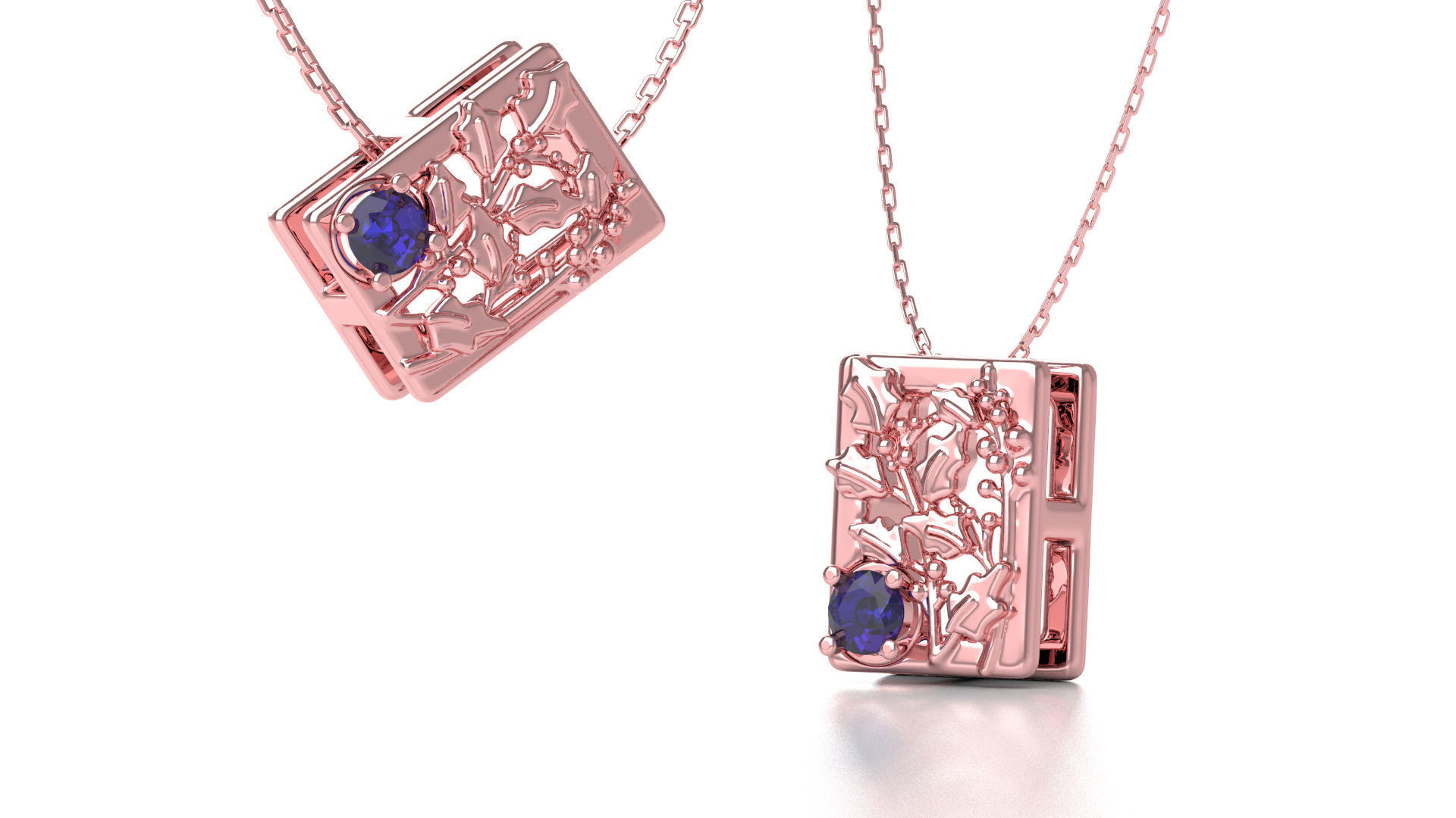 Birthflower Box Pendant December 3D print model_4