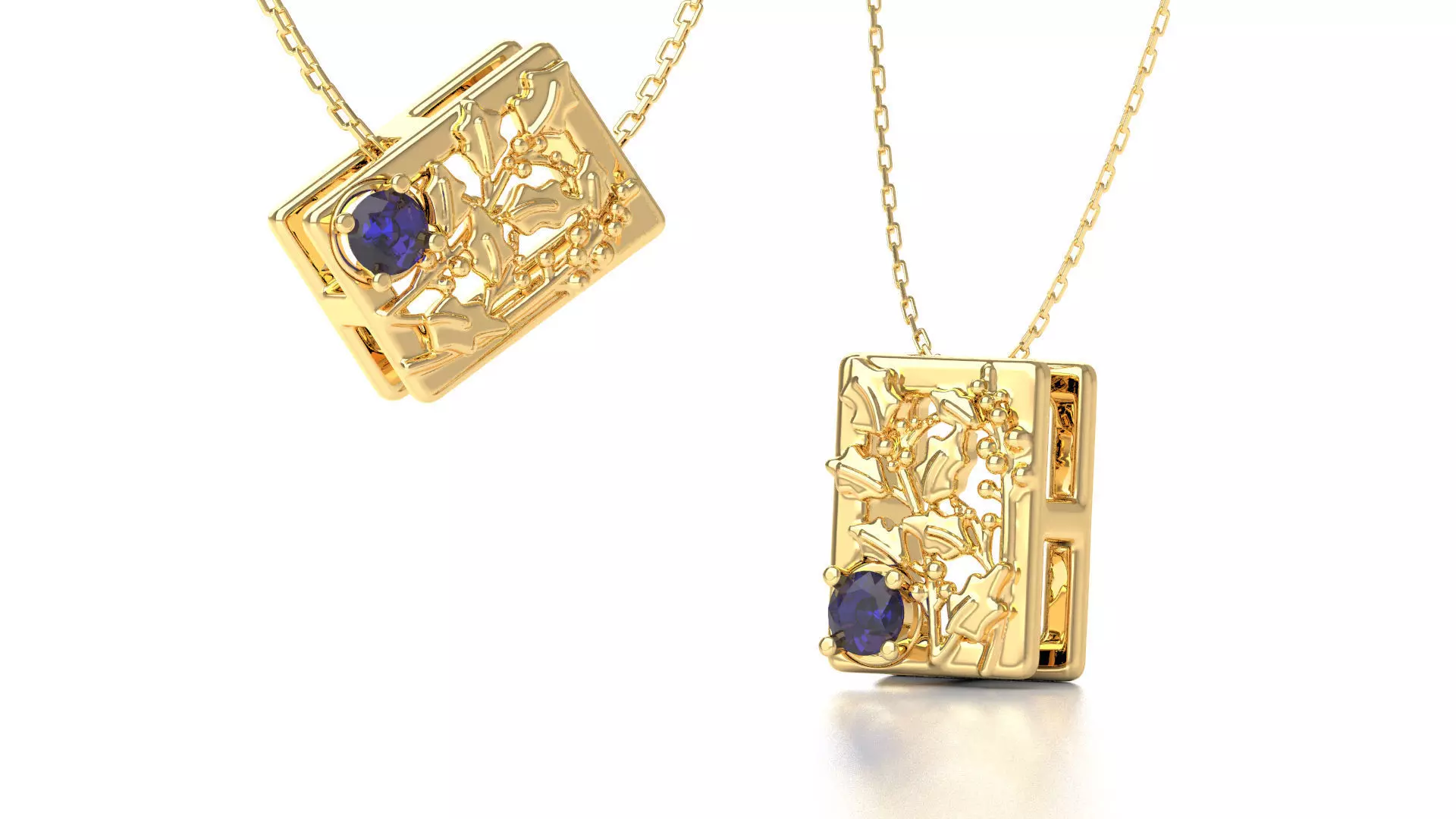 Birthflower Box Pendant December 3D print model_0