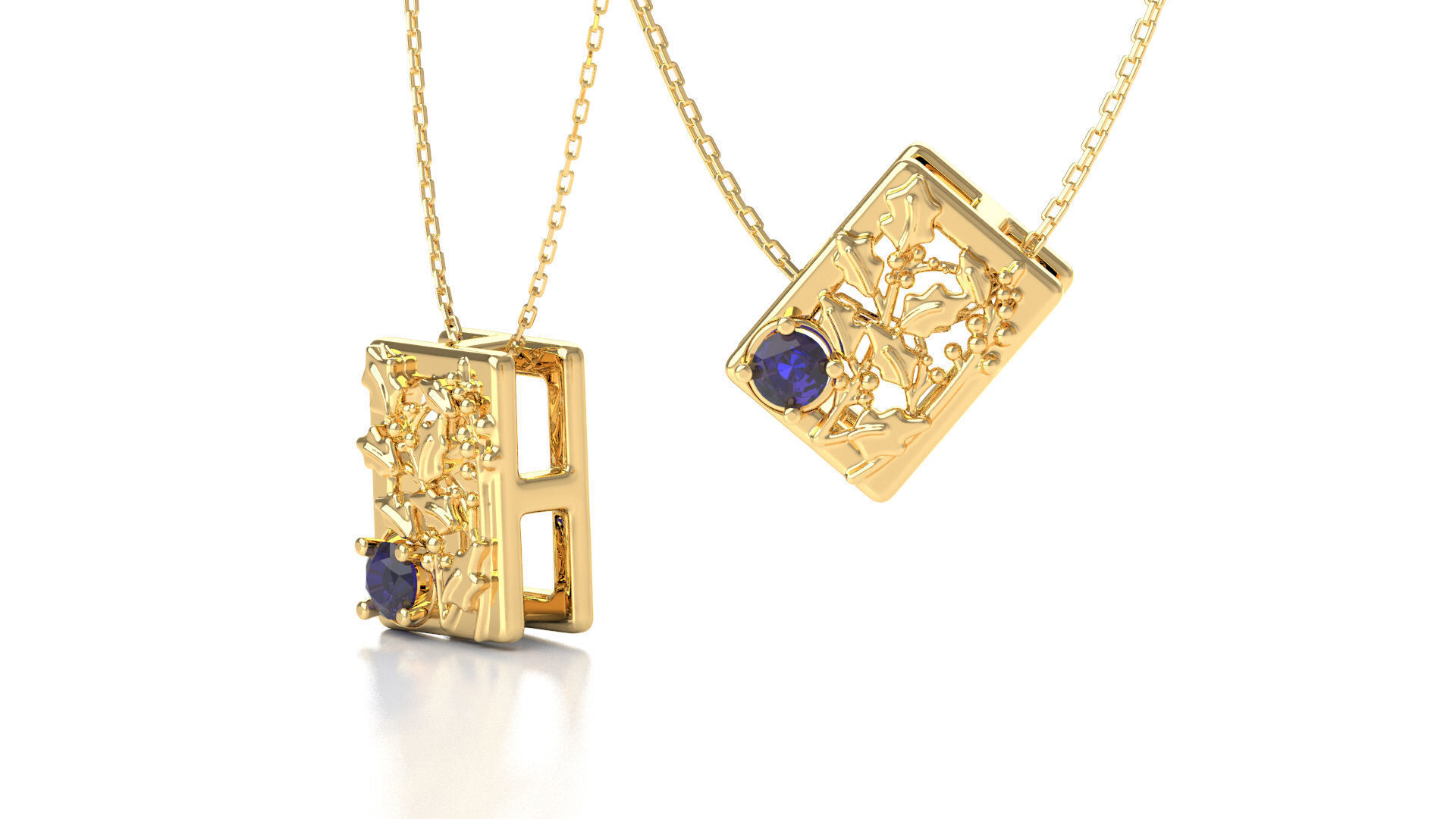 Birthflower Box Pendant December 3D print model_3