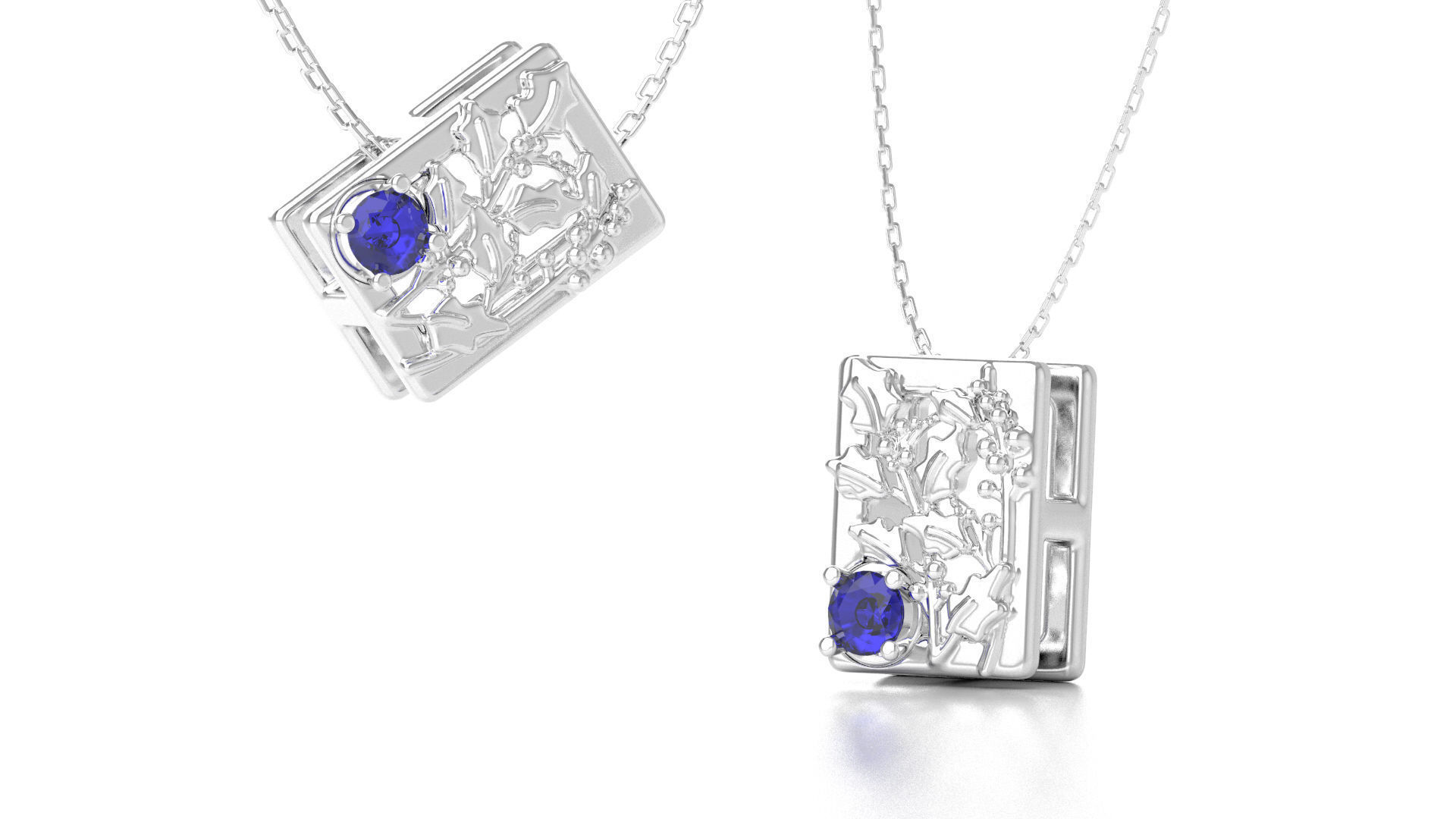 Birthflower Box Pendant December 3D print model_5