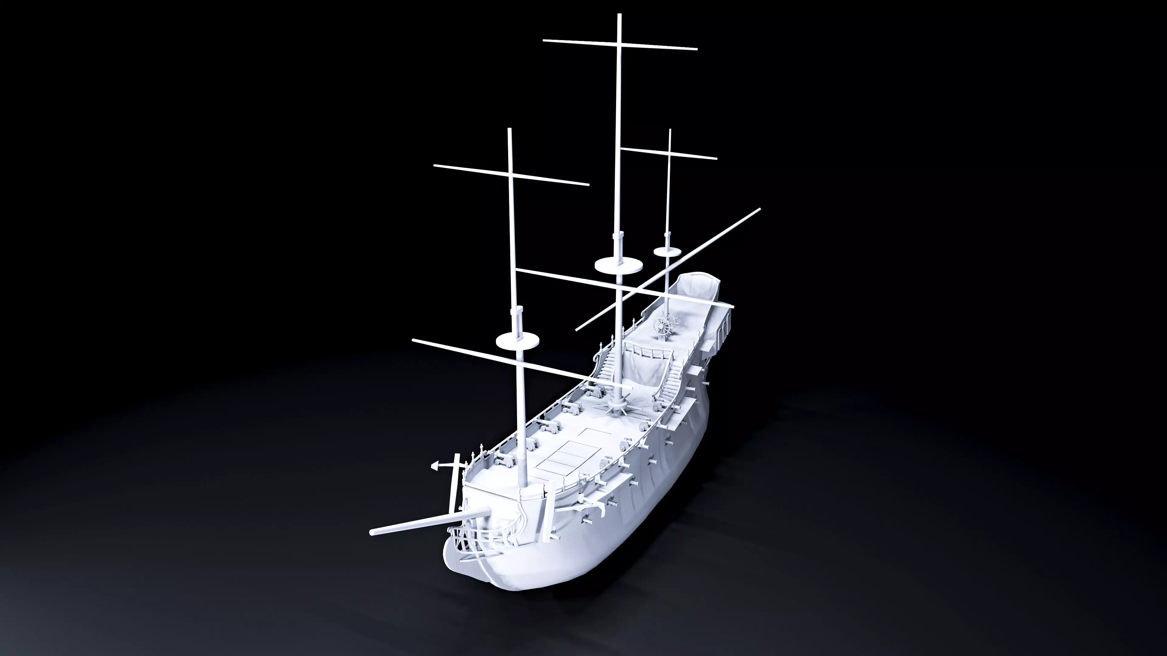Black Pearl ship 3D print model_0
