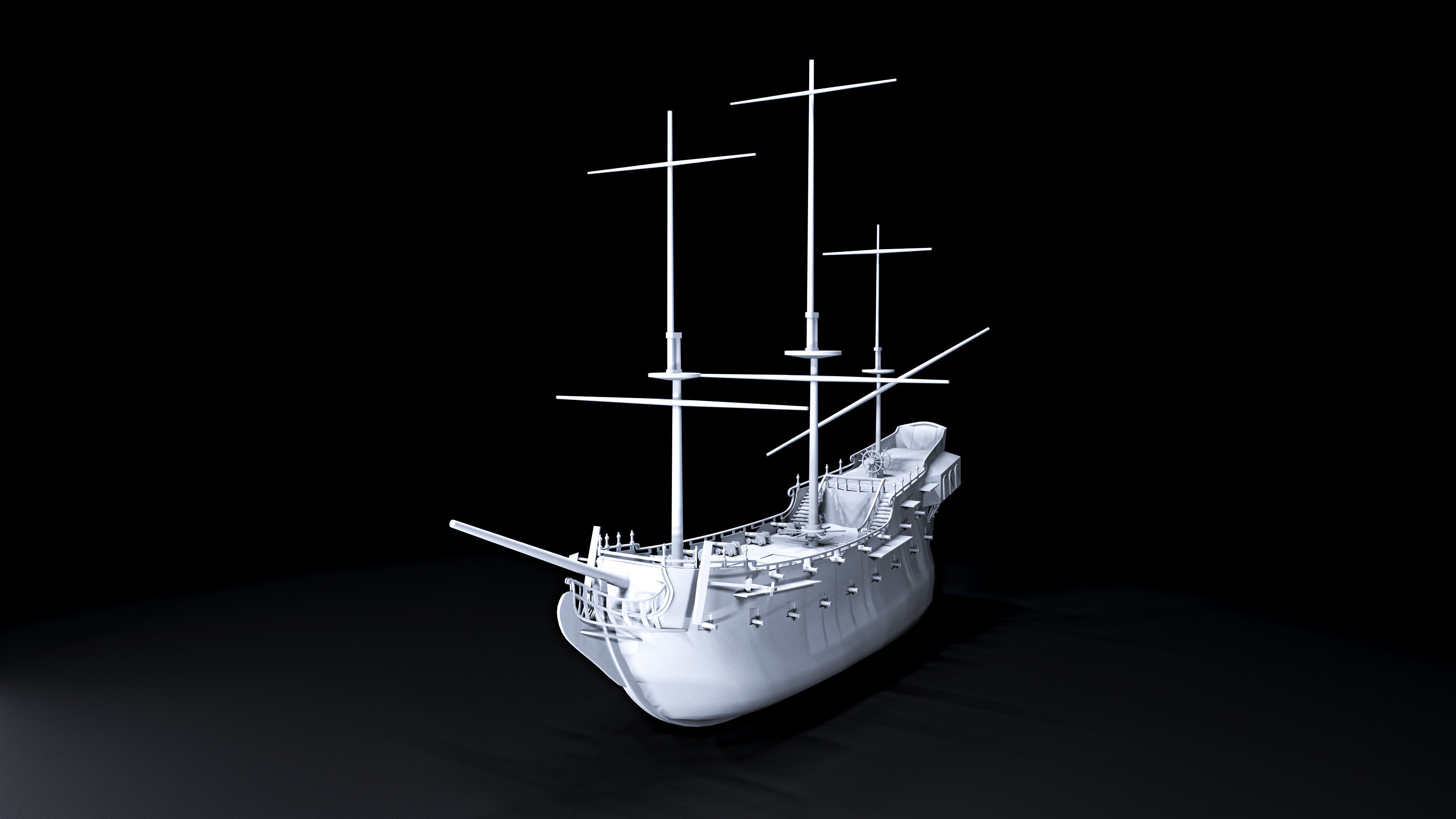 Black Pearl ship 3D print model_1