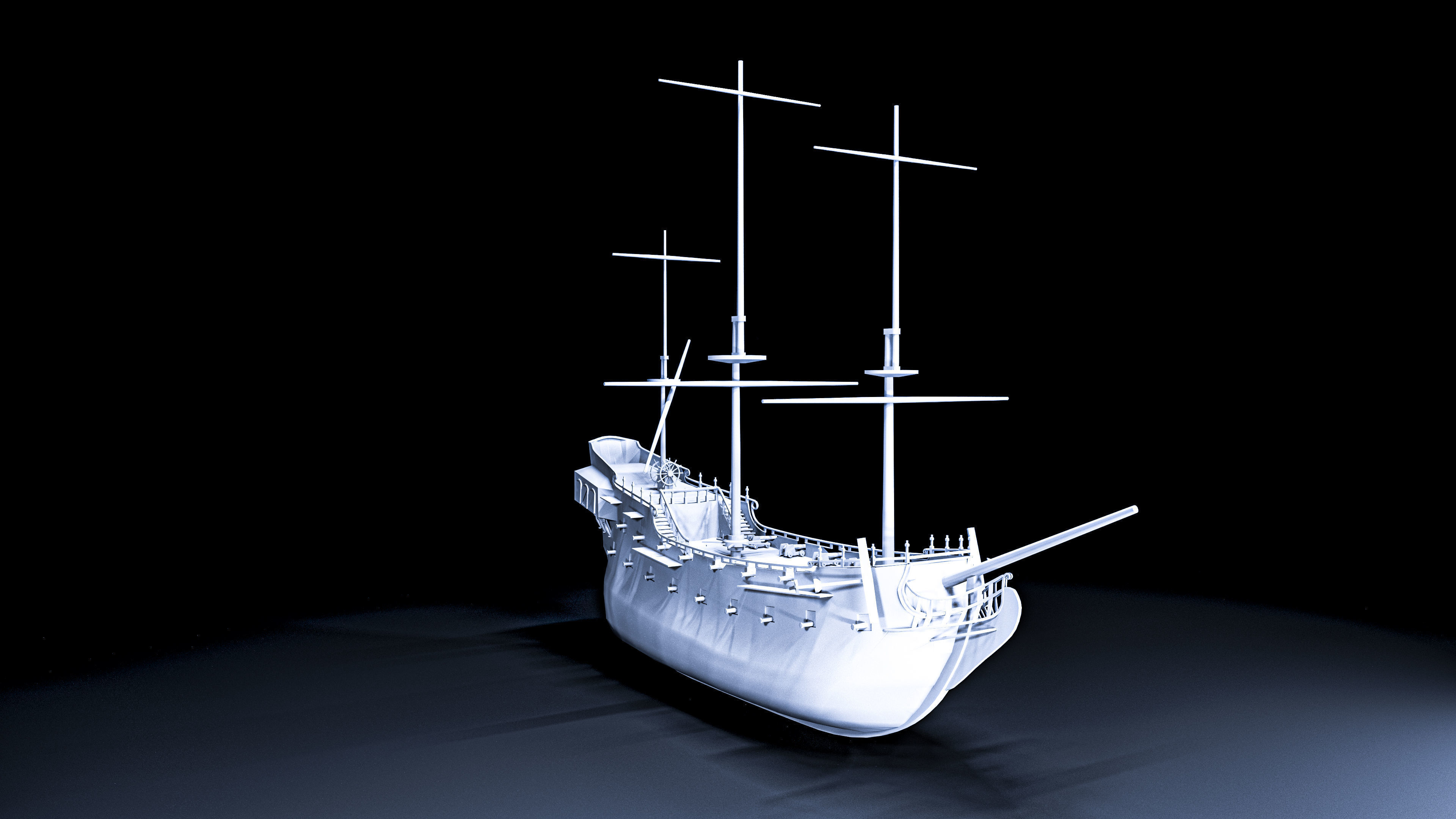 Black Pearl ship 3D print model_3