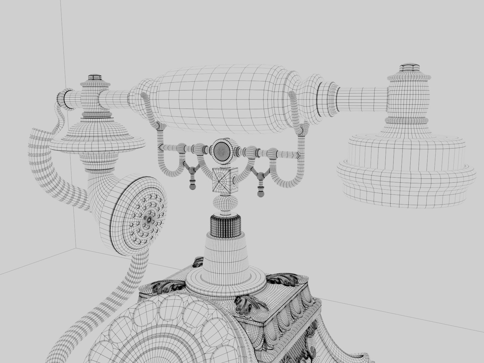 Antique telephone Free 3D model_11