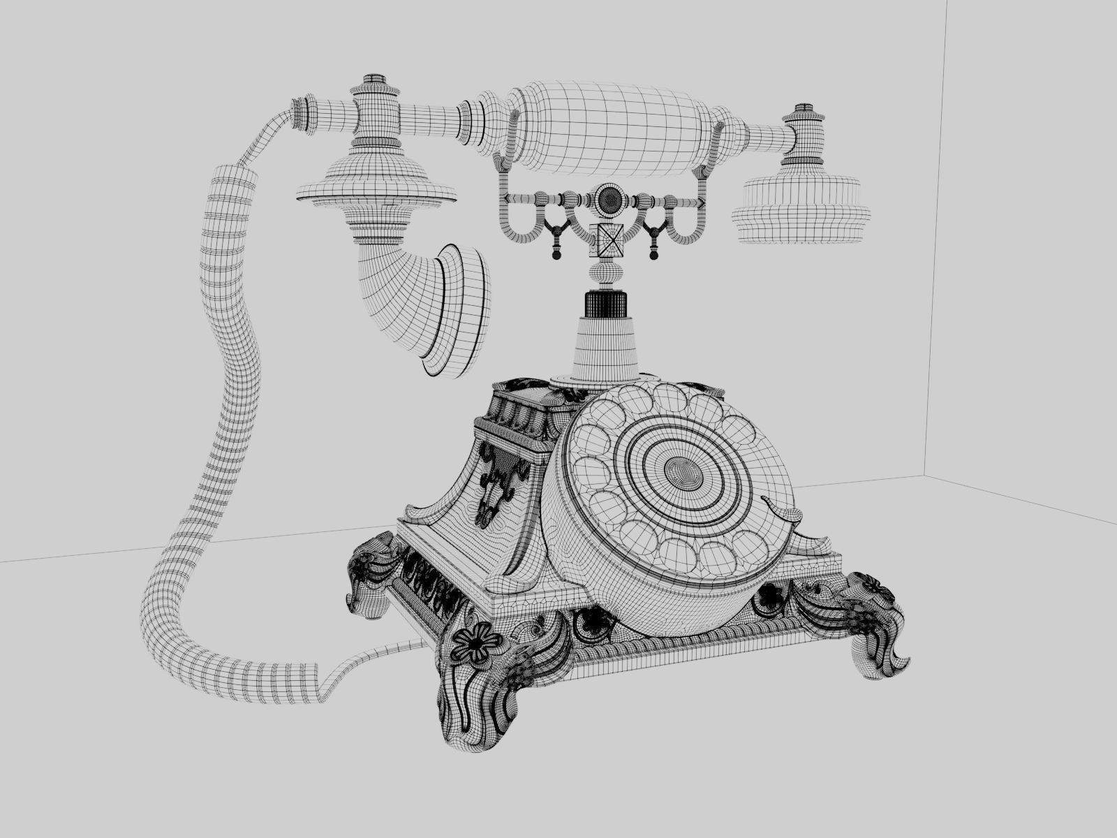 Antique telephone Free 3D model_8