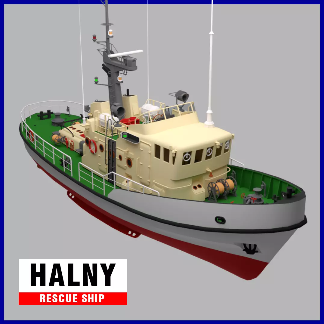 Rescue Ship HALNY Low-poly 3D model