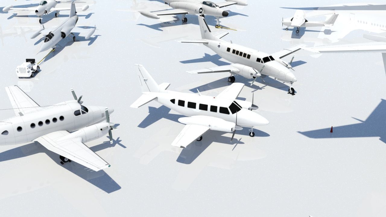 Navajo PA31  low poly static blank aircraft Low-poly 3D model_14