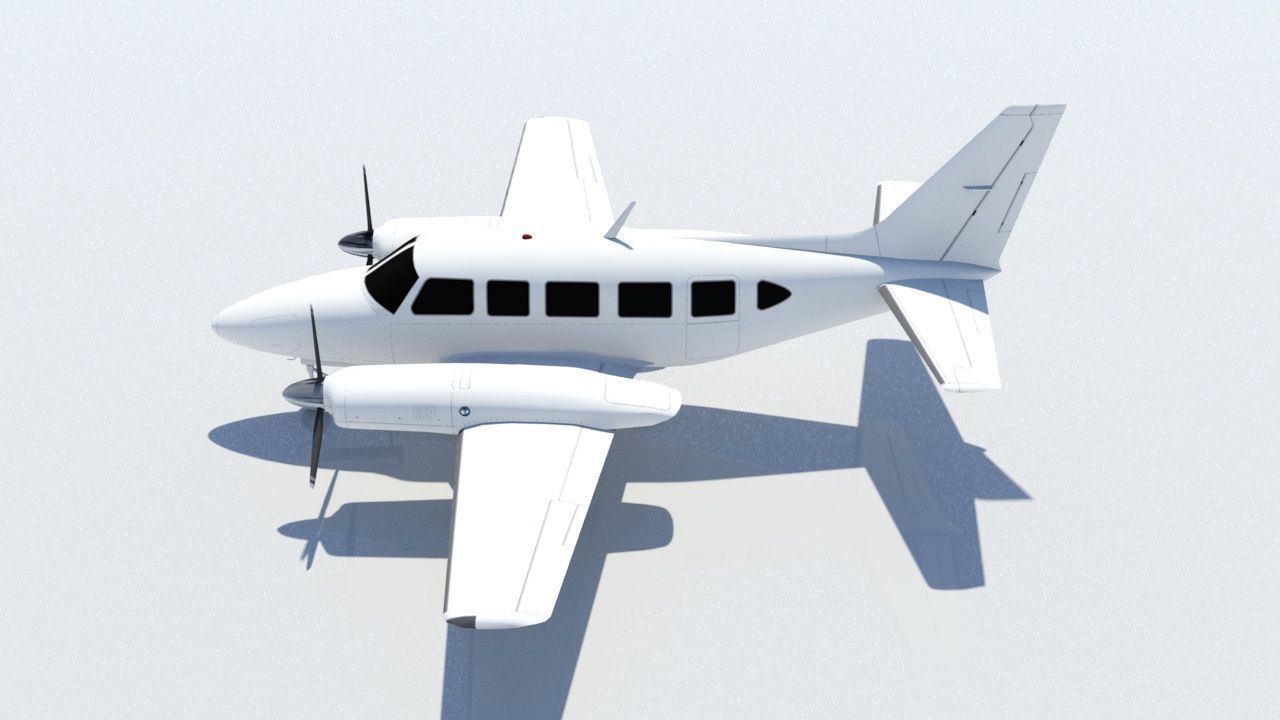 Navajo PA31  low poly static blank aircraft Low-poly 3D model_1