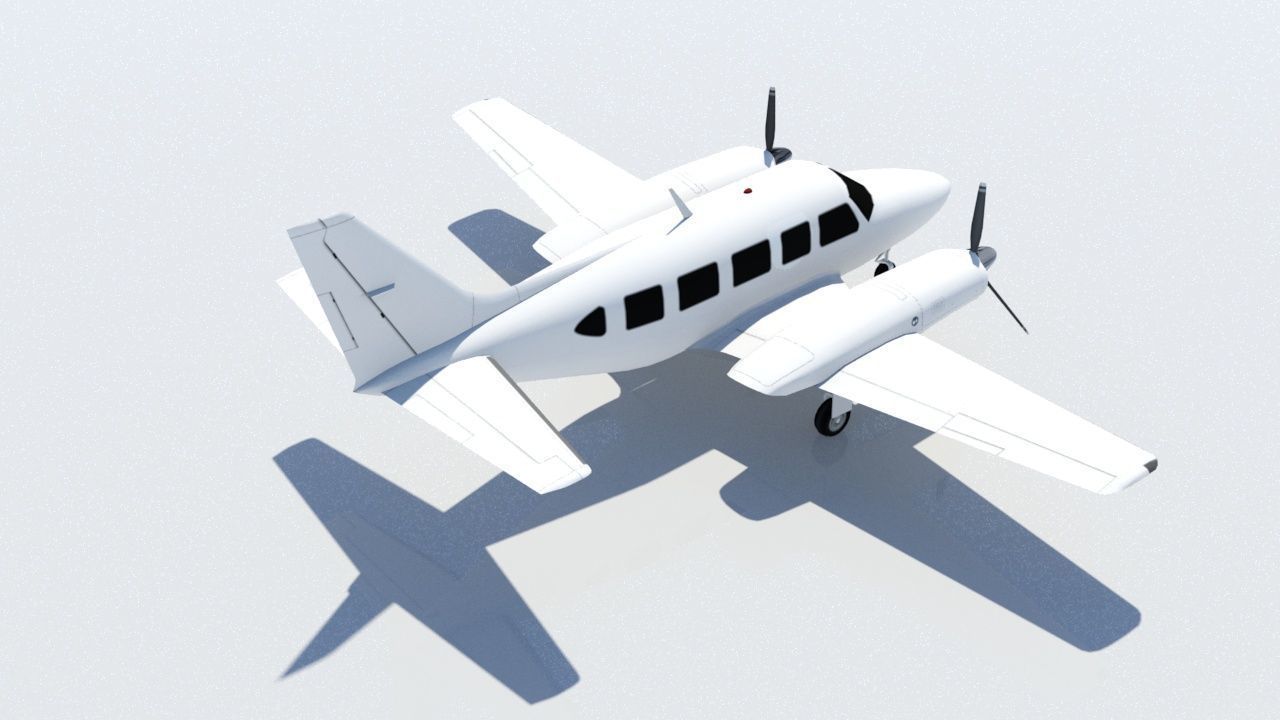 Navajo PA31  low poly static blank aircraft Low-poly 3D model_4