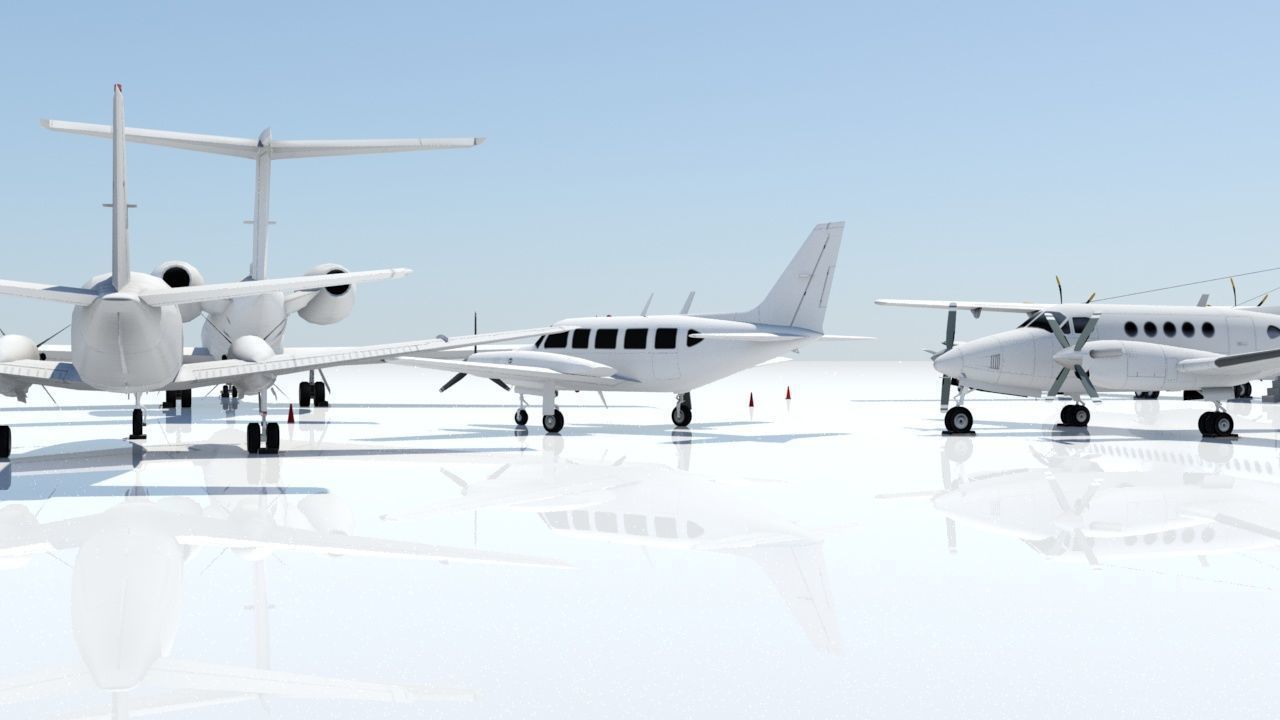 Navajo PA31  low poly static blank aircraft Low-poly 3D model_15