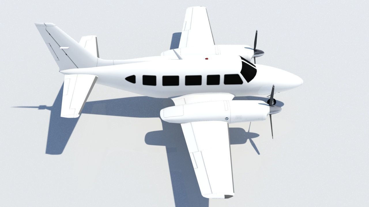 Navajo PA31  low poly static blank aircraft Low-poly 3D model_5
