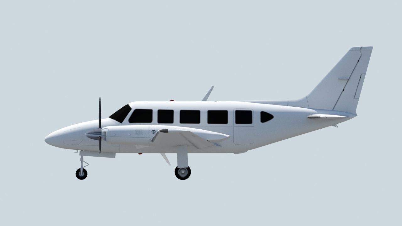 Navajo PA31  low poly static blank aircraft Low-poly 3D model_10