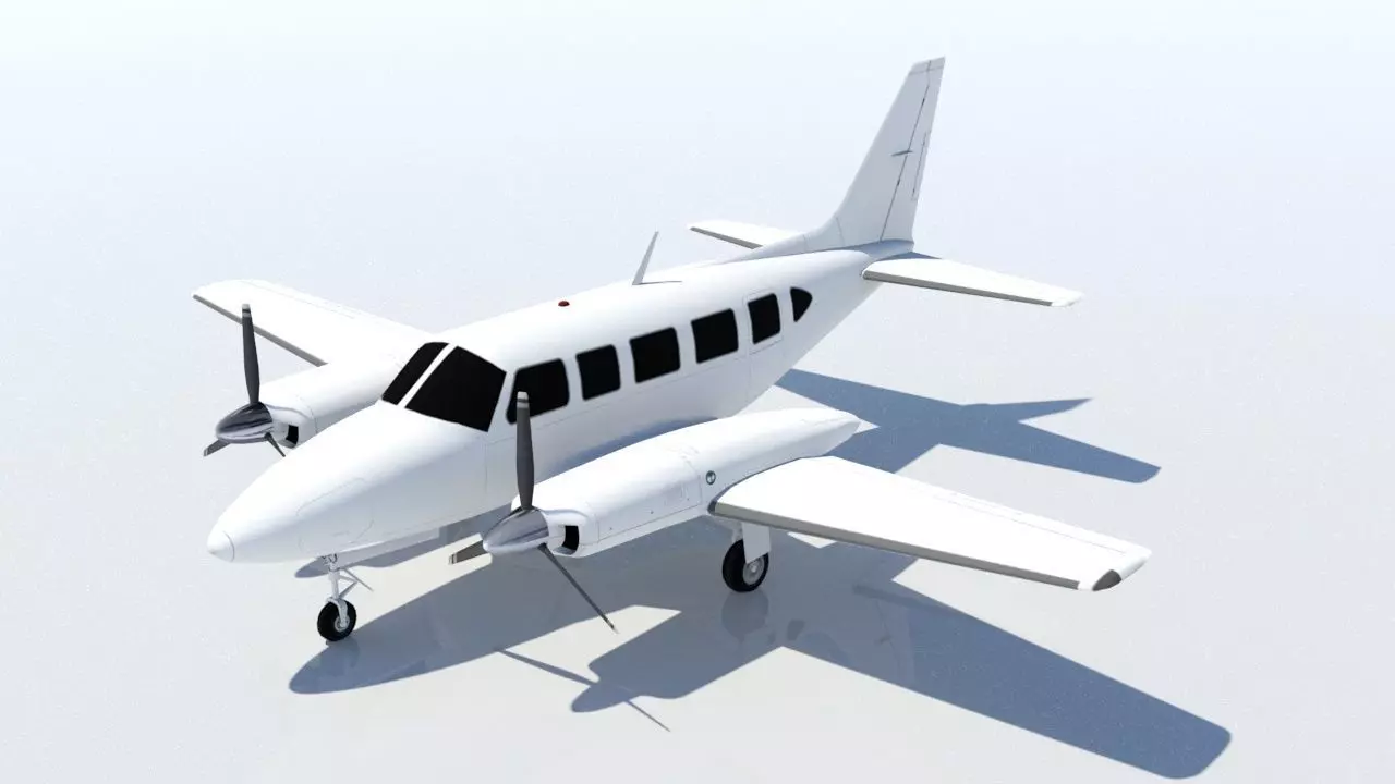 Navajo PA31  low poly static blank aircraft Low-poly 3D model_0