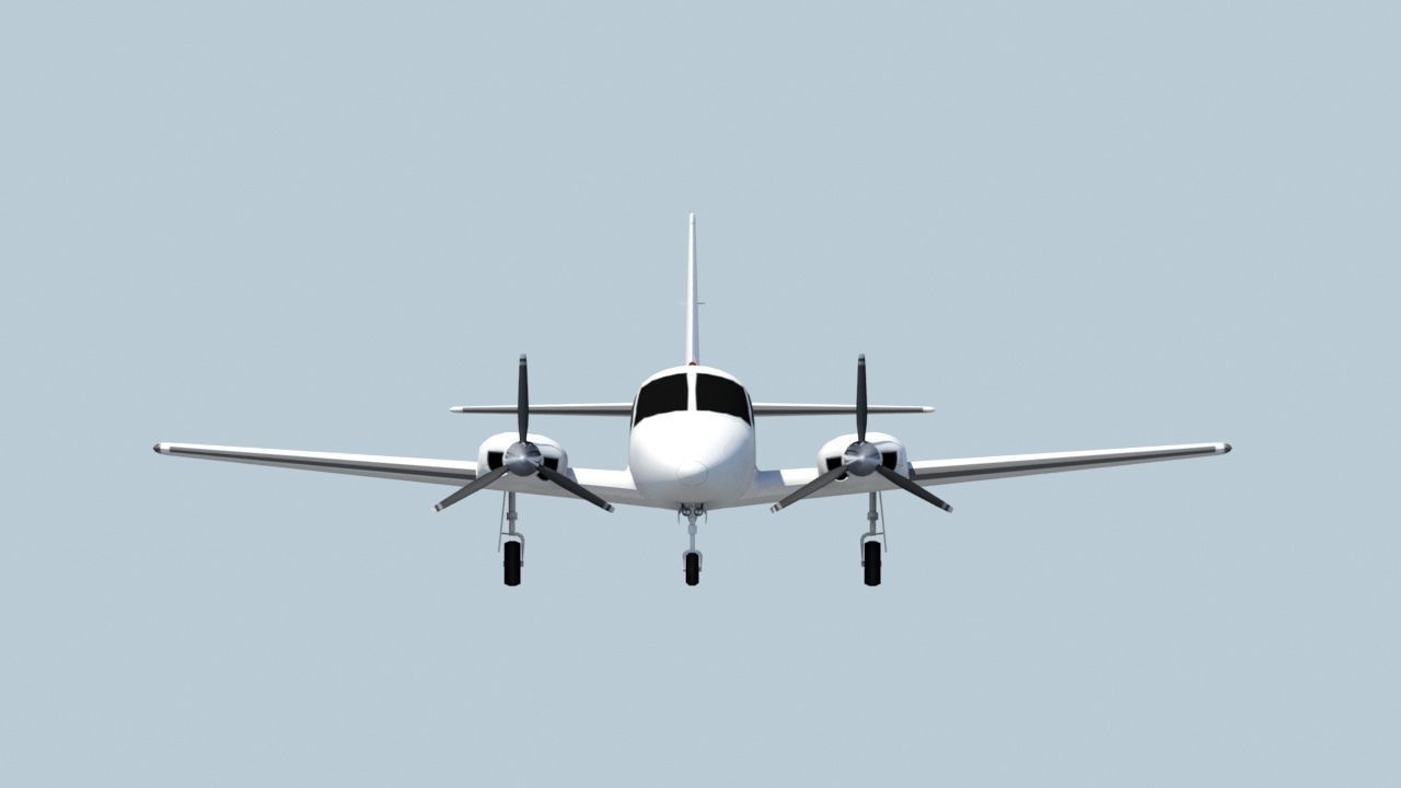Navajo PA31  low poly static blank aircraft Low-poly 3D model_9