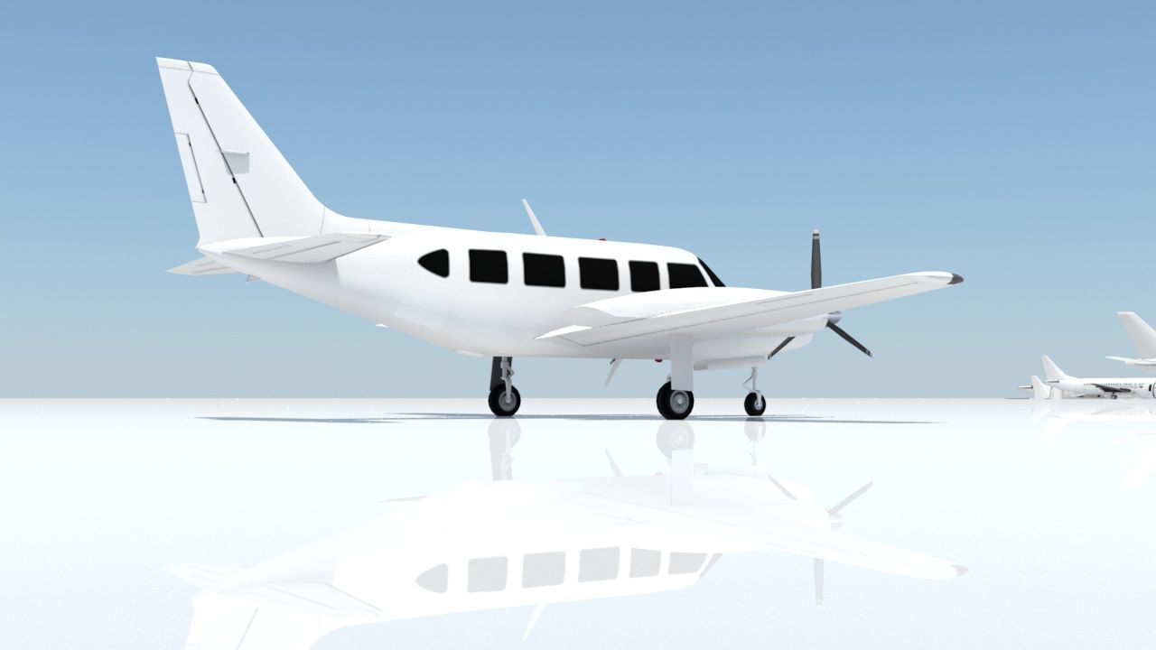 Navajo PA31  low poly static blank aircraft Low-poly 3D model_8