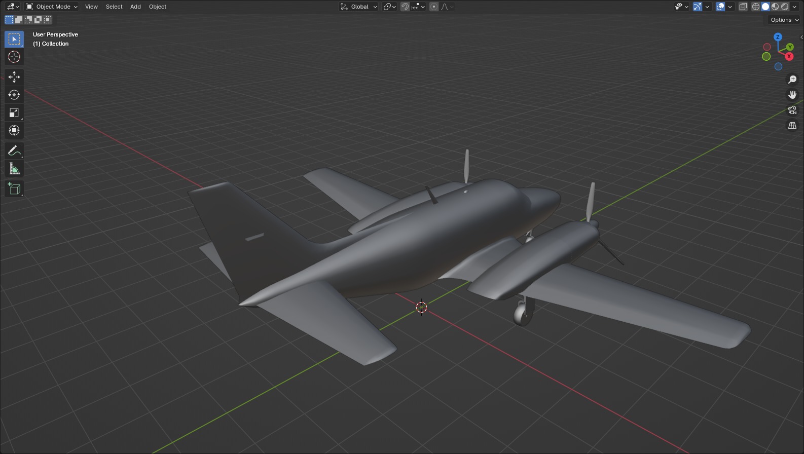 Navajo PA31  low poly static blank aircraft Low-poly 3D model_17